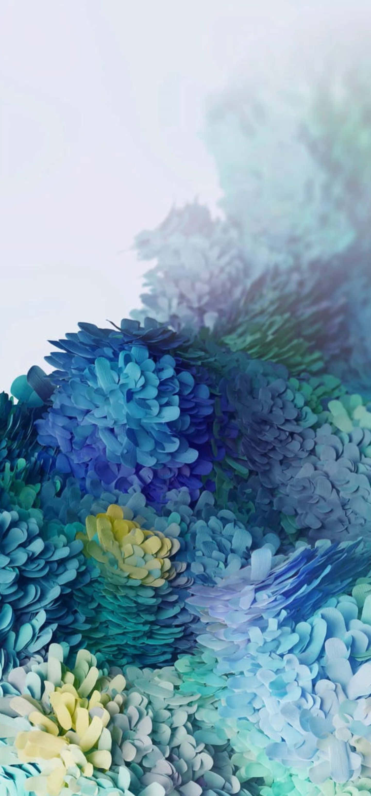 Samsung S23 Ultra, floral abstract, blue green, 2K Phone Wallpaper