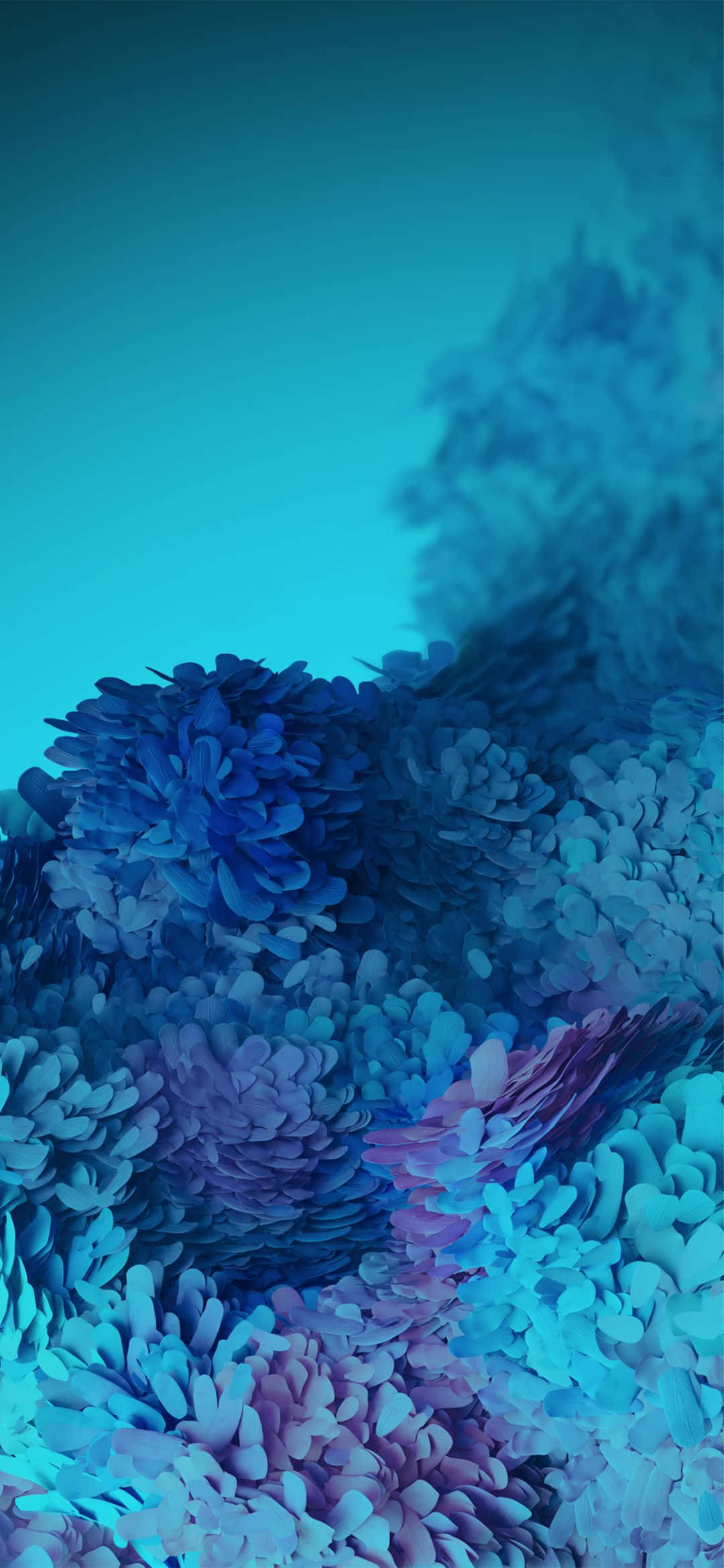 Samsung S23, blue gradient, floral abstract, Full HD Phone Wallpaper