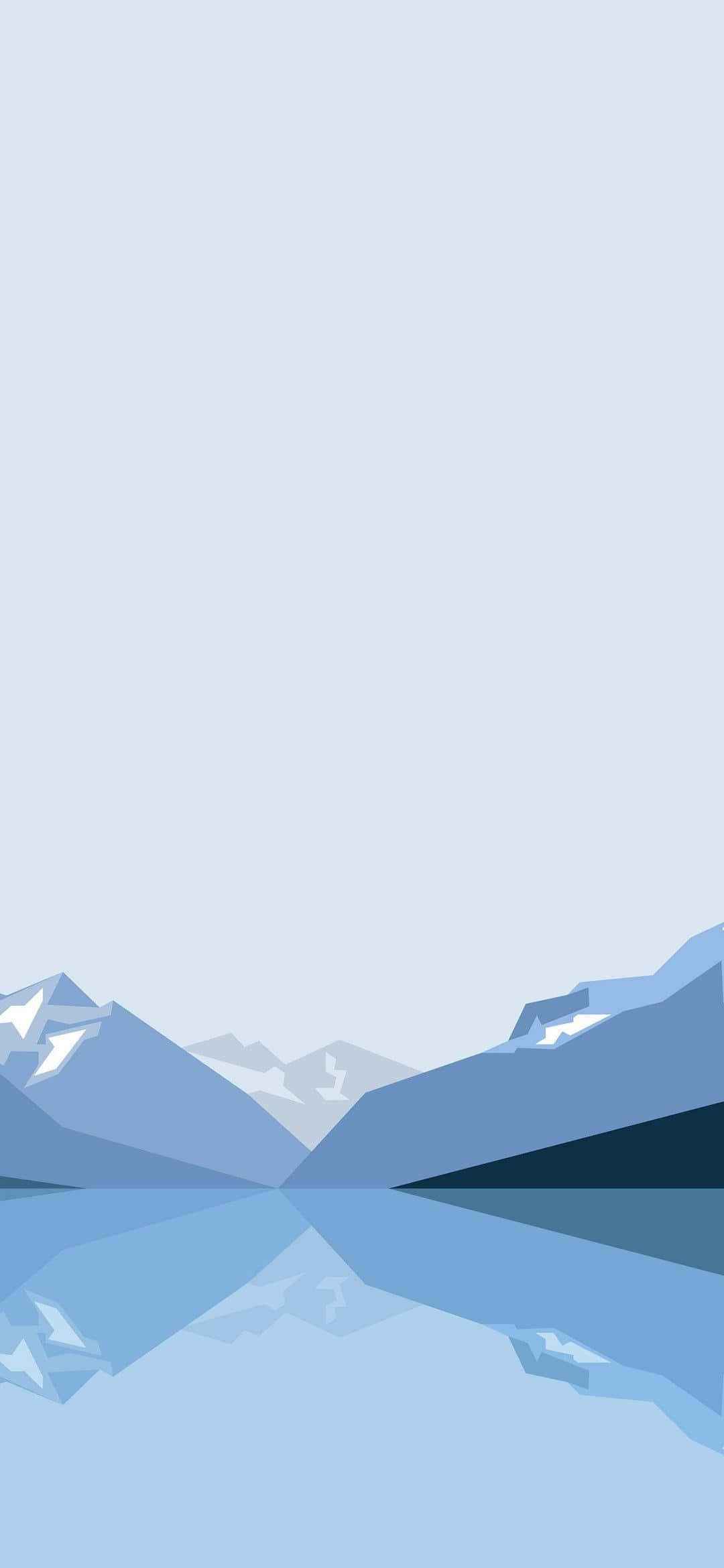 Samsung S23, minimalist geometric mountains, snow caps, Full HD Phone Wallpaper