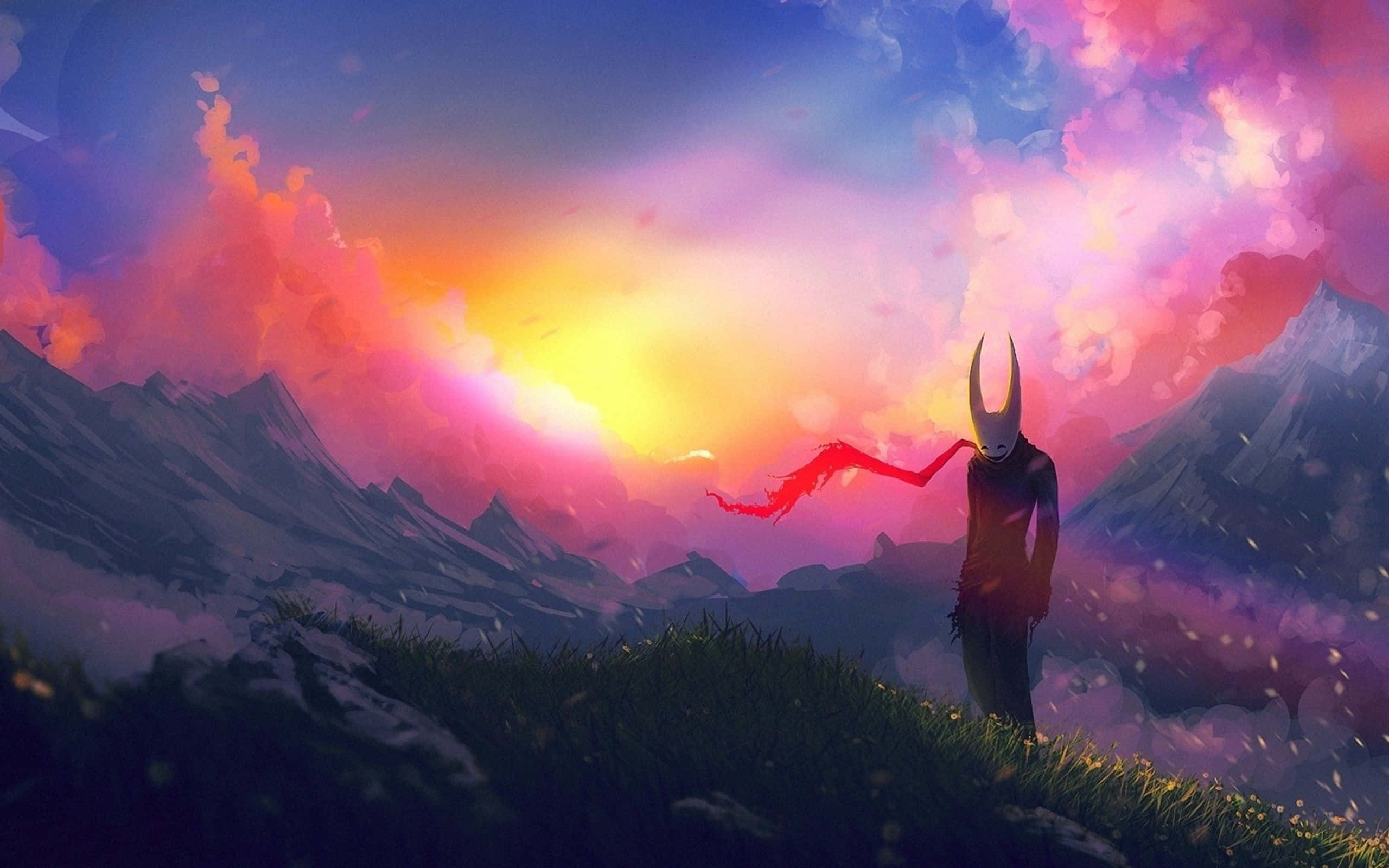 Samsung Tablet, sunset, grassy hill, 2K Desktop Wallpaper