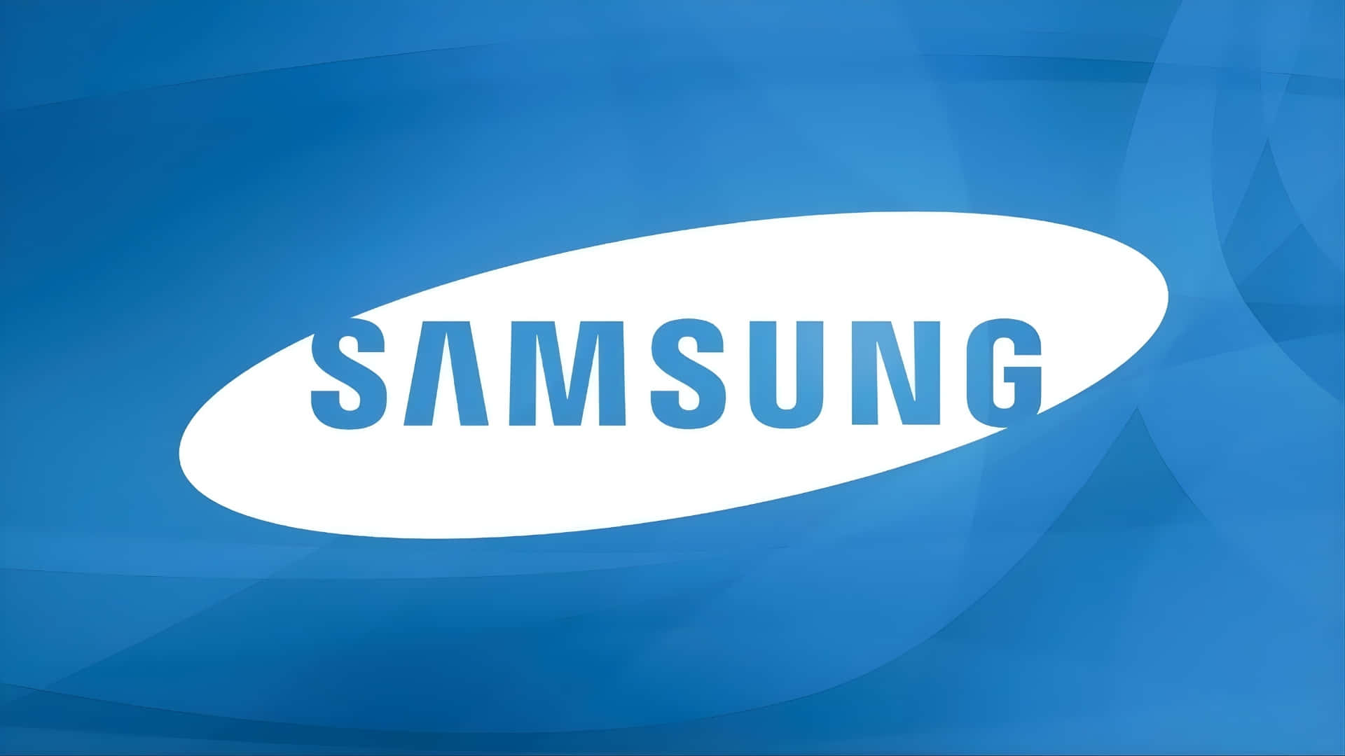 Samsung TV Logo, blue text, white oval, Full HD Desktop Wallpaper