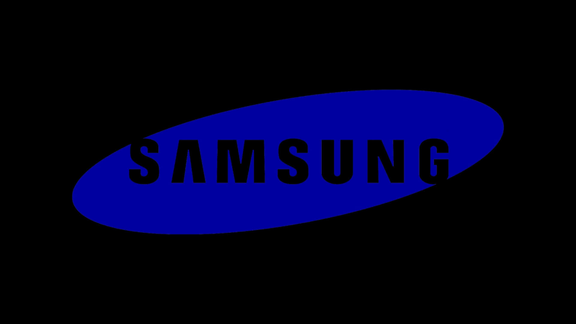 Samsung TV Logo, blue oval, black uppercase text, Full HD Desktop Wallpaper