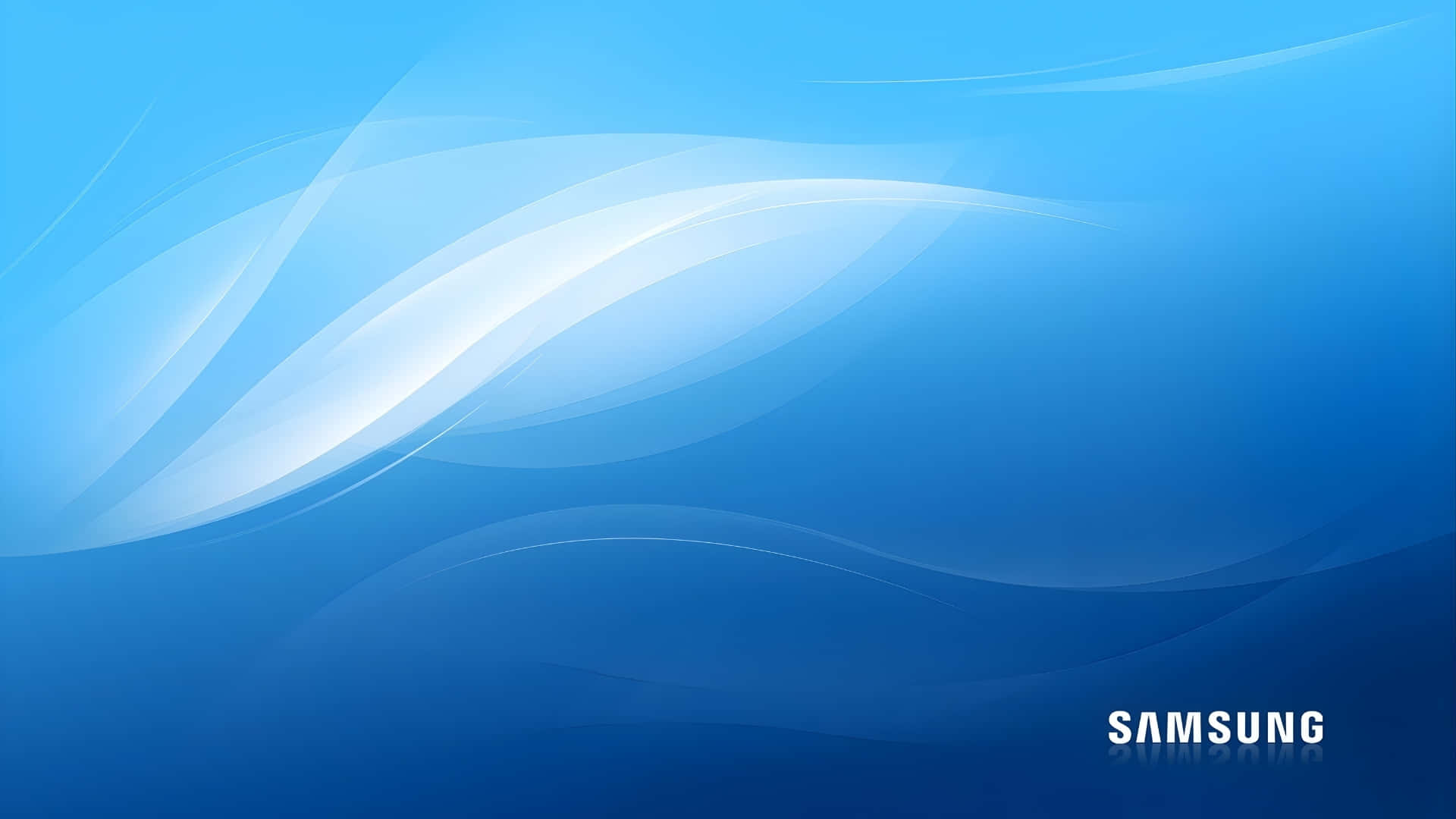 Samsung TV Logo, blue background, white waveforms, Full HD Desktop Wallpaper