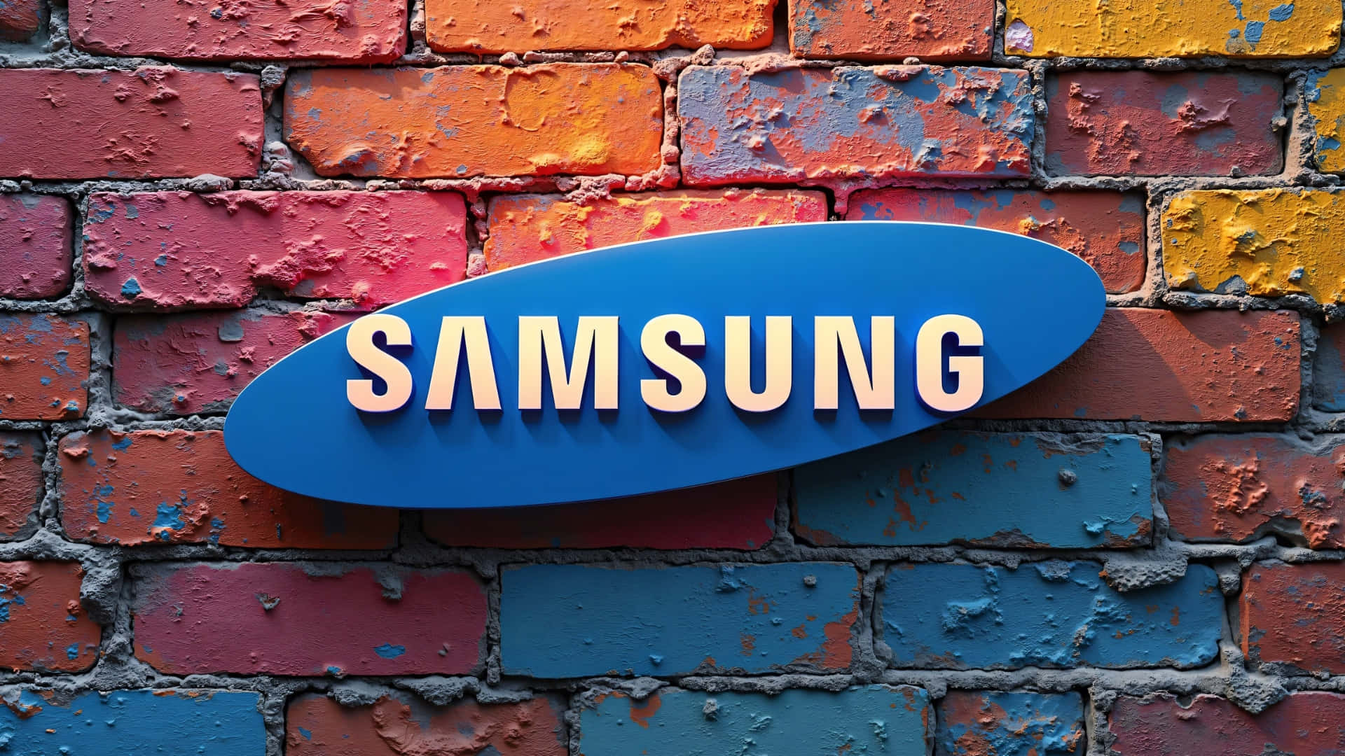 Samsung TV, blue Samsung logo, cream lettering, Full HD Desktop Wallpaper