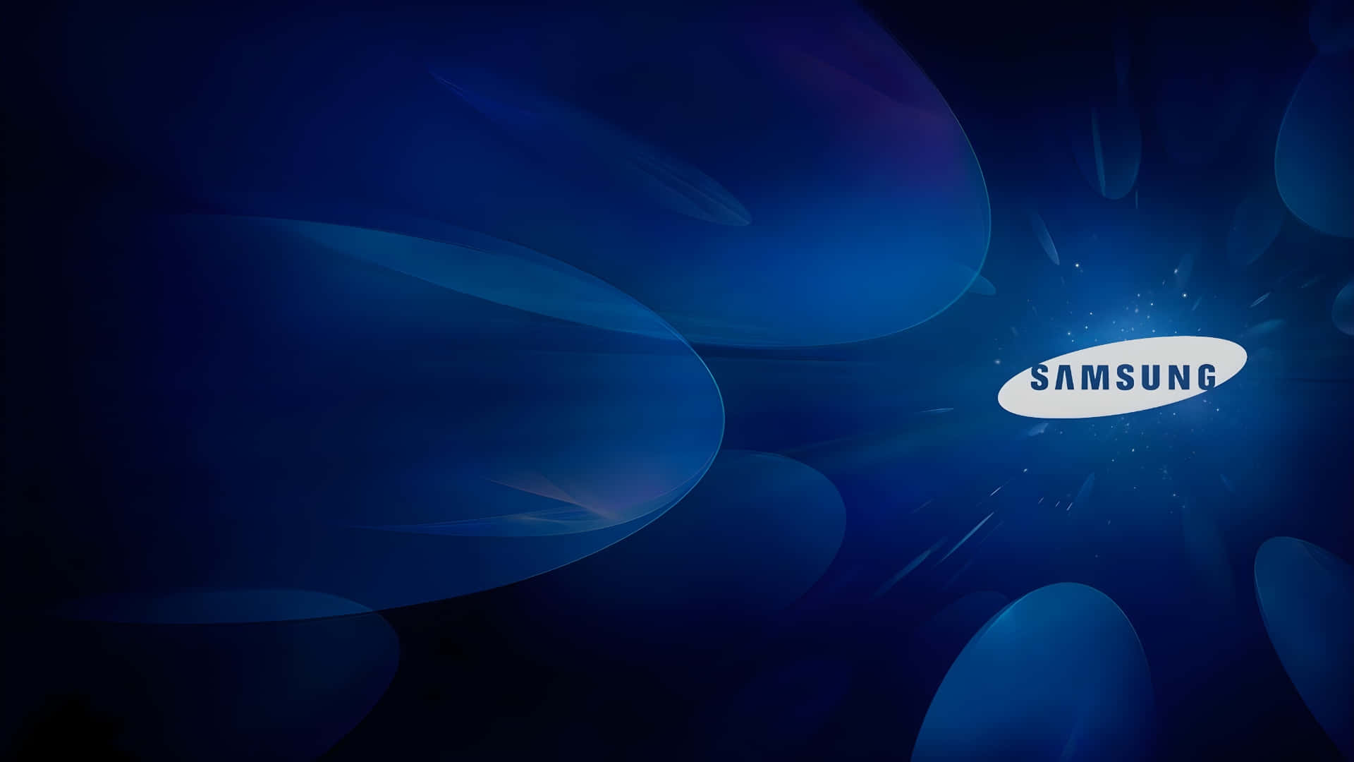 Samsung TV Logo, white, deep blue, Full HD Desktop Wallpaper