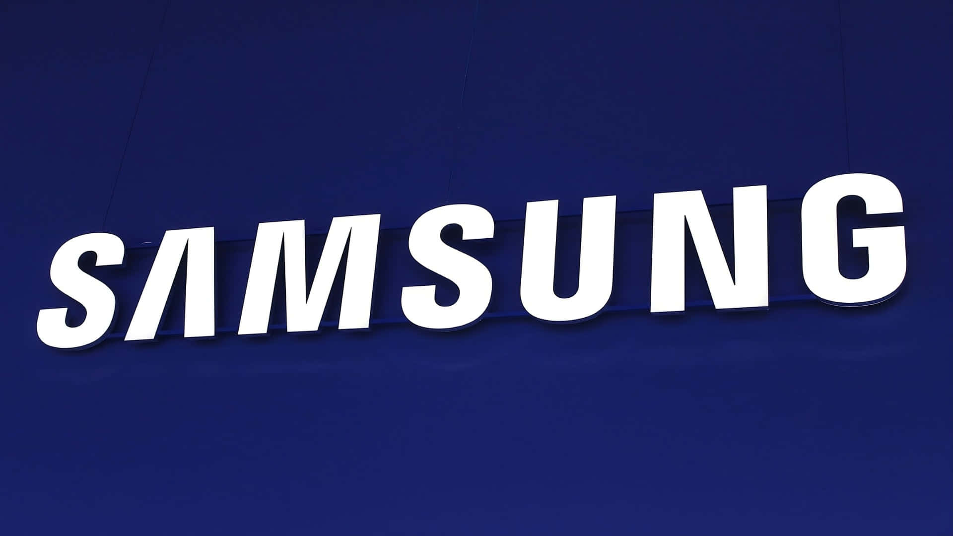 Samsung TV Logo, white, deep blue, Full HD Desktop Wallpaper