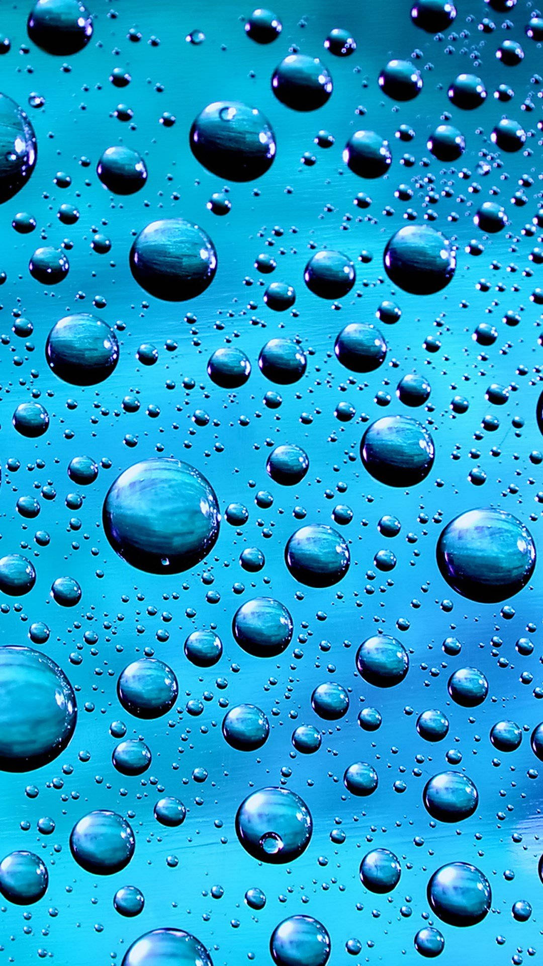 water droplets, vibrant blue gradient background, Samsung, Full HD Phone Wallpaper