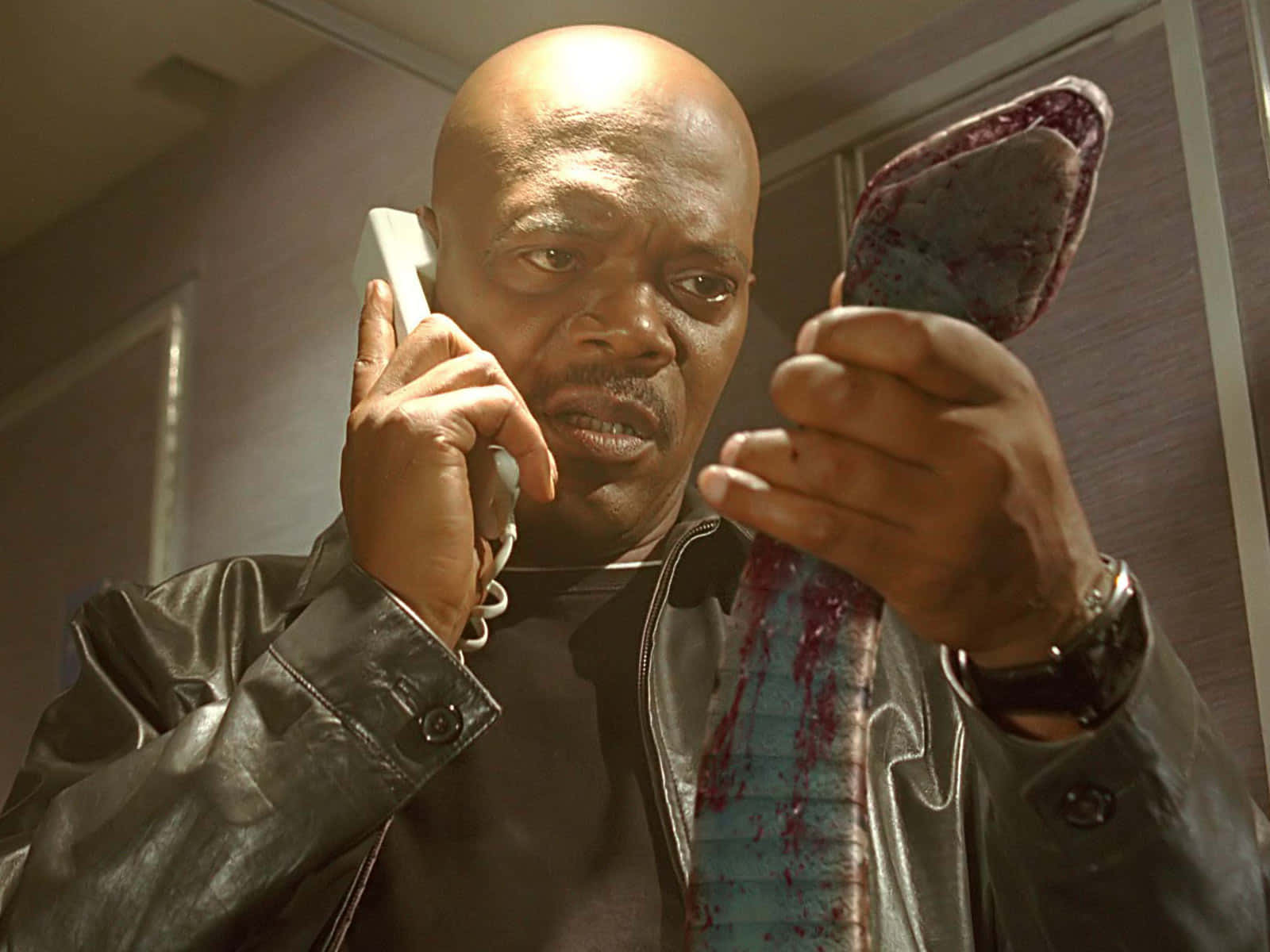Samuel L Jackson, dead snake, bloodied snake, HD Desktop Wallpaper