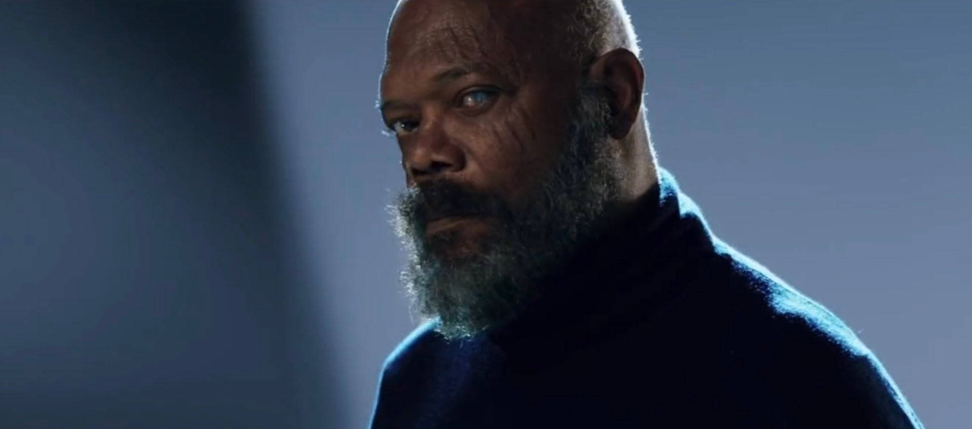 Samuel L Jackson, blind eye, bald man, Full HD Desktop Wallpaper