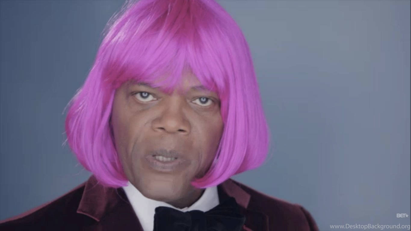 Samuel L Jackson, pink wig, bob wig, HD Desktop Wallpaper