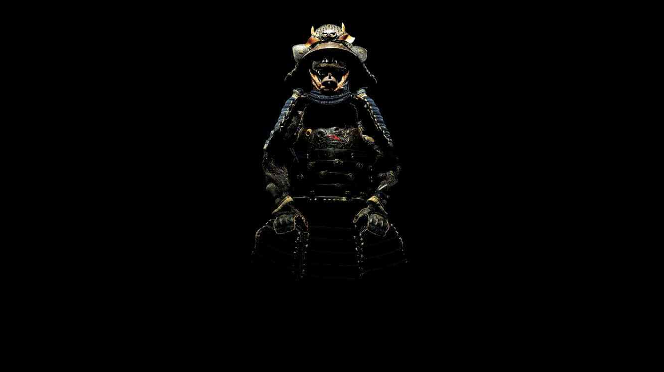 samurai armor, dark armor, gold accents, HD Desktop Wallpaper
