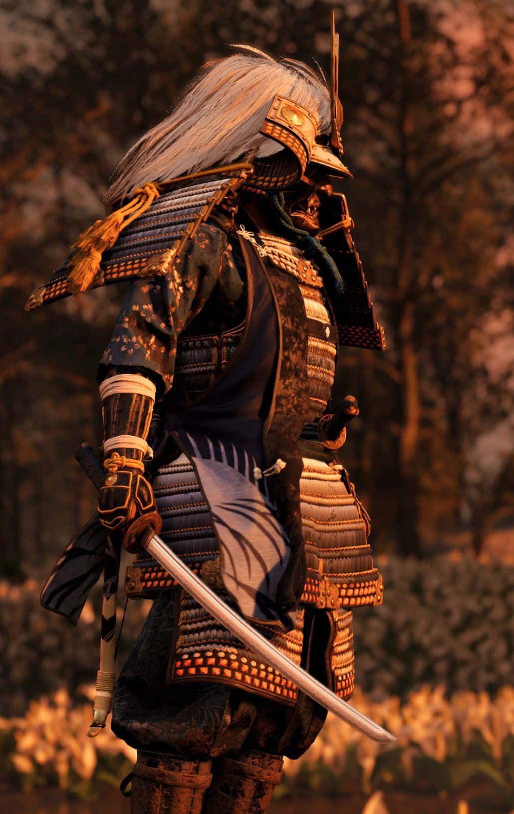 samurai armor, ornate armor, forest, HD Phone Wallpaper