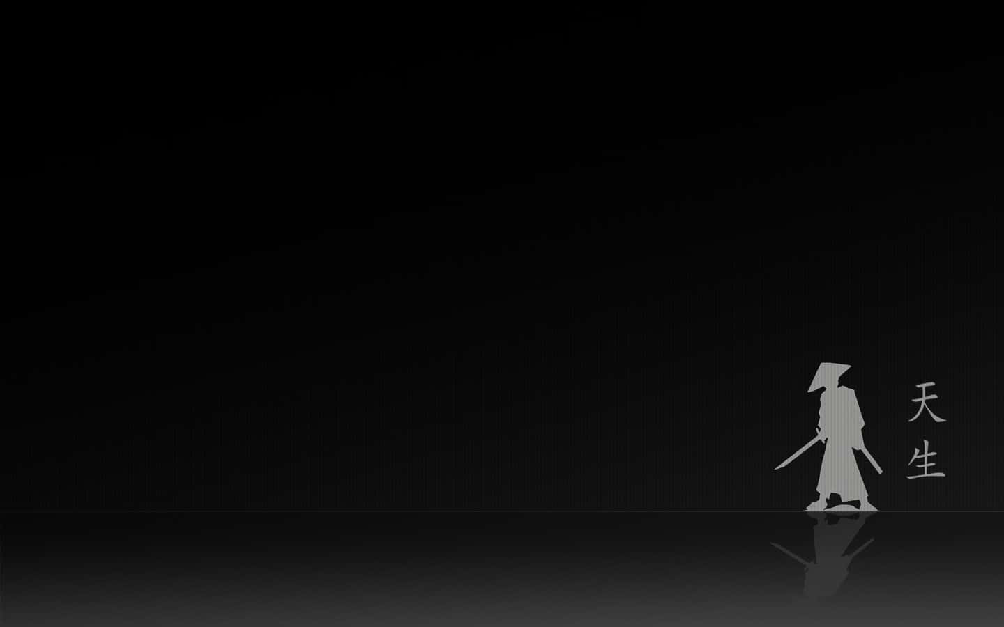 black and white samurai, white silhouette, reflective surface, HD Desktop Wallpaper