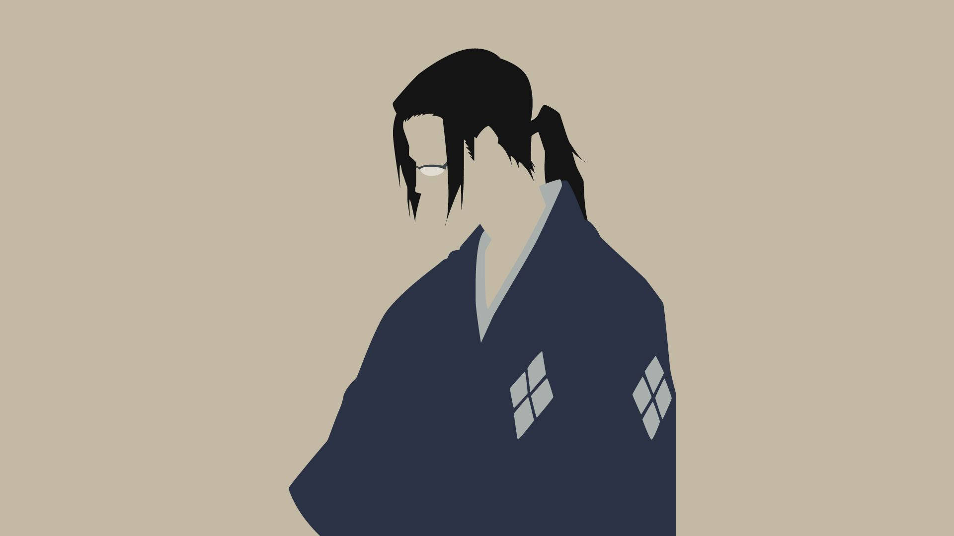 Samurai Champloo Jin, minimalist silhouette, dark robe, Full HD Desktop Wallpaper