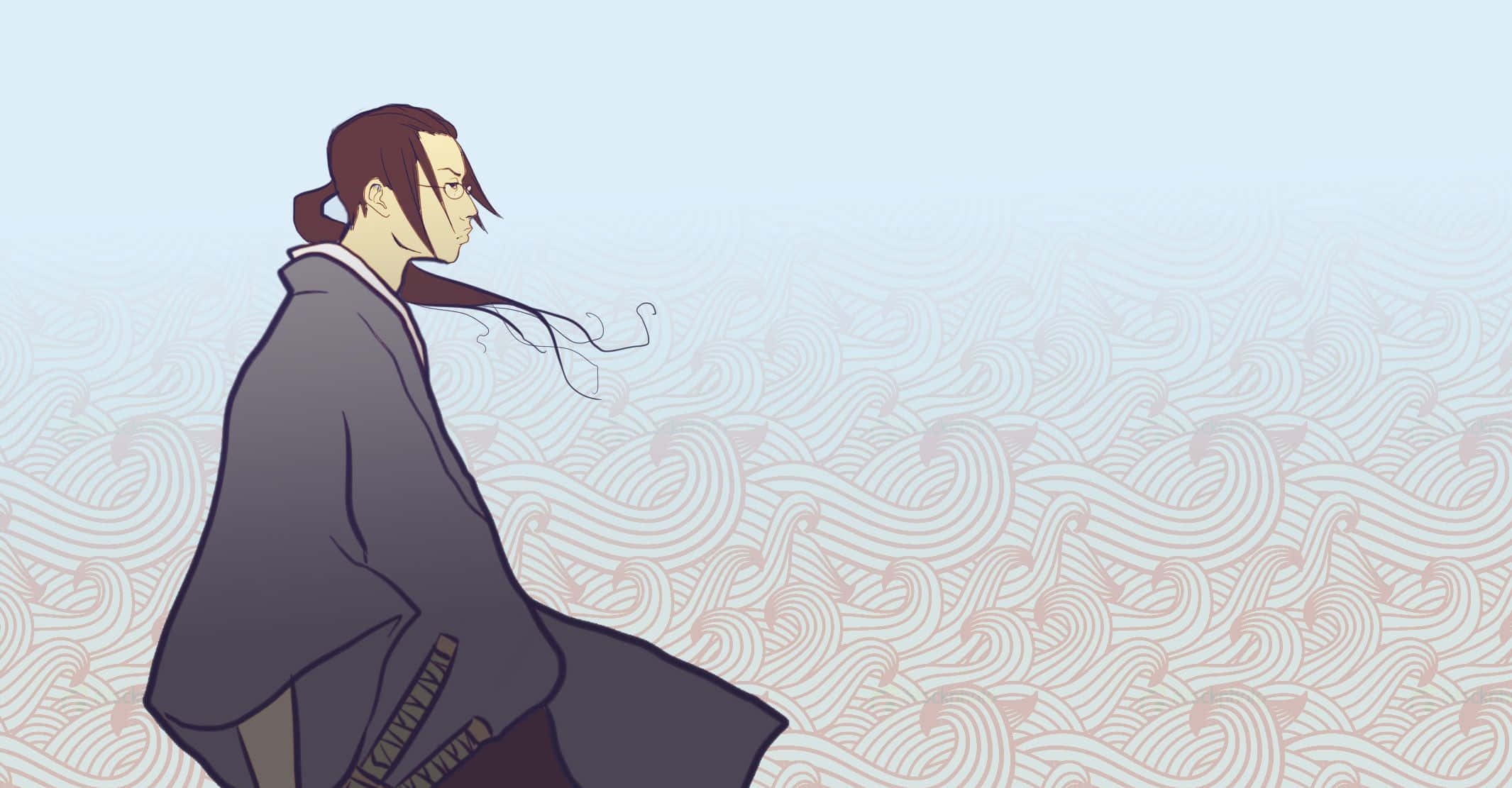 Jin, Samurai Champloo, dark robes, Full HD Desktop Wallpaper