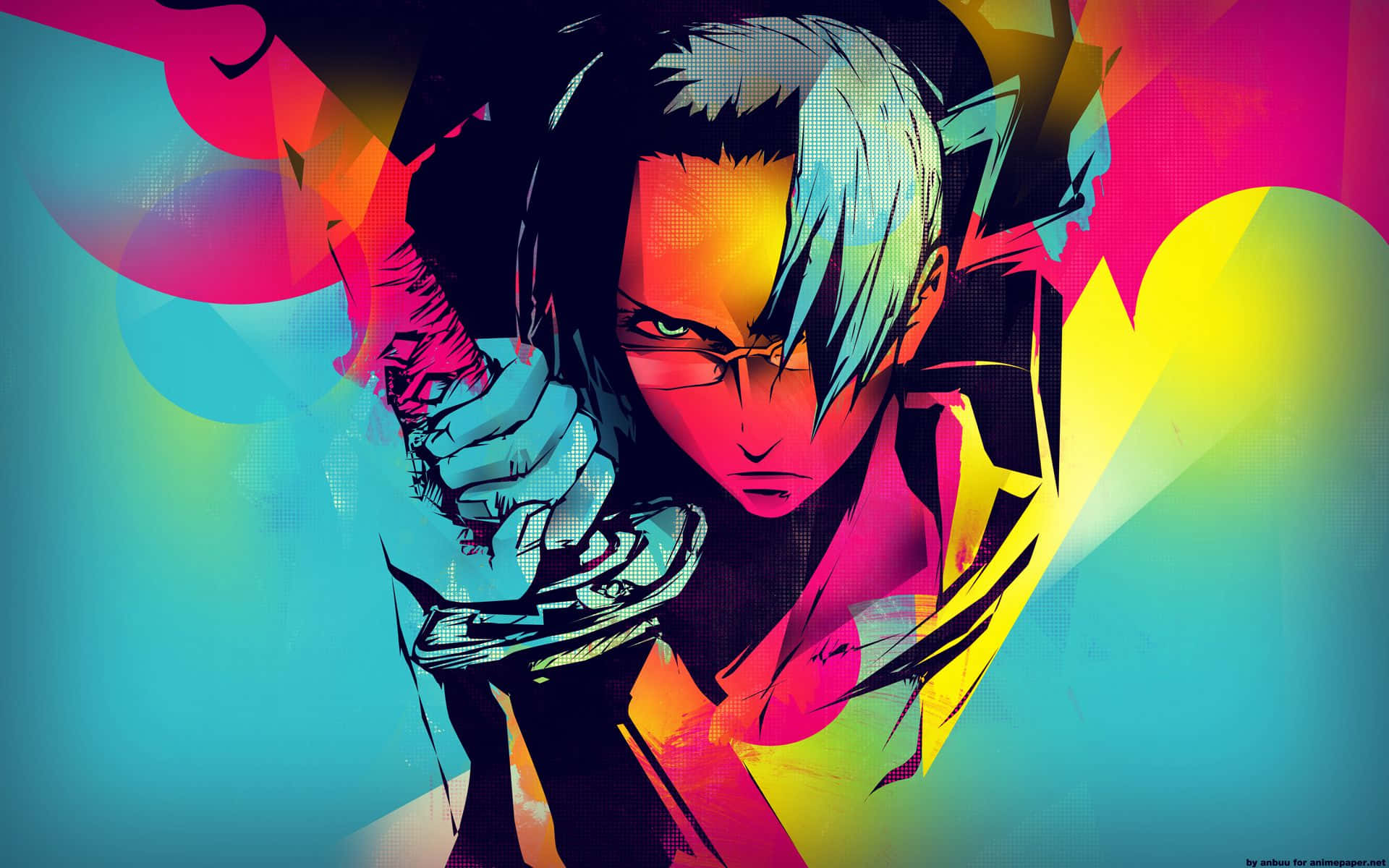 Jin, Samurai Champloo, half-blue half-orange hair, Full HD Desktop Wallpaper