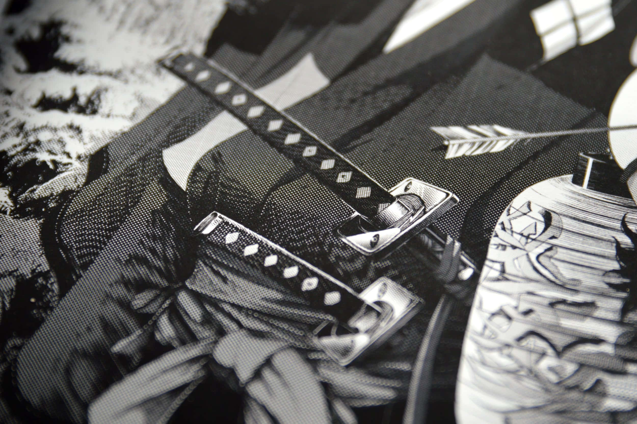 Samurai Champloo Sword, diamond-patterned hilt, textured fabric, Full HD Desktop Wallpaper