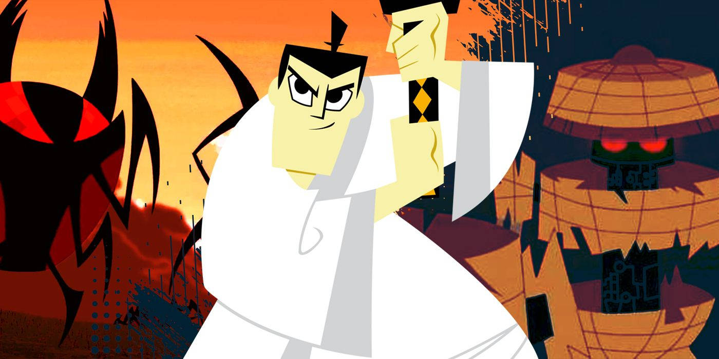 Samurai Jack, glowing card, red-eyed monsters, HD Desktop Wallpaper