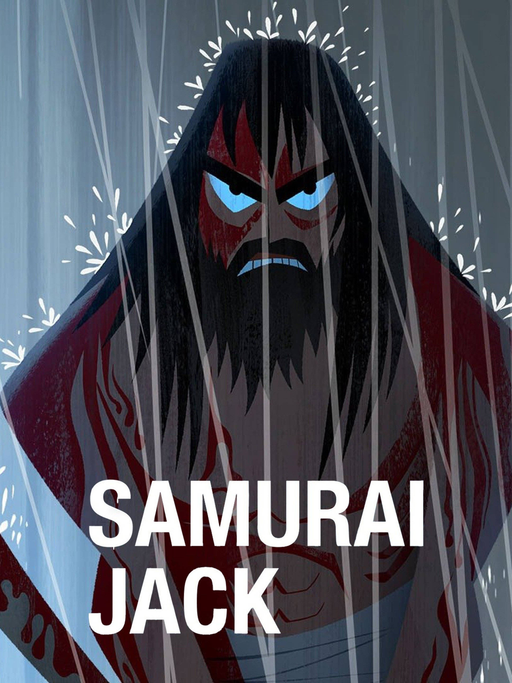 Samurai Jack, glowing blue eyes, red markings, 2K Phone Wallpaper