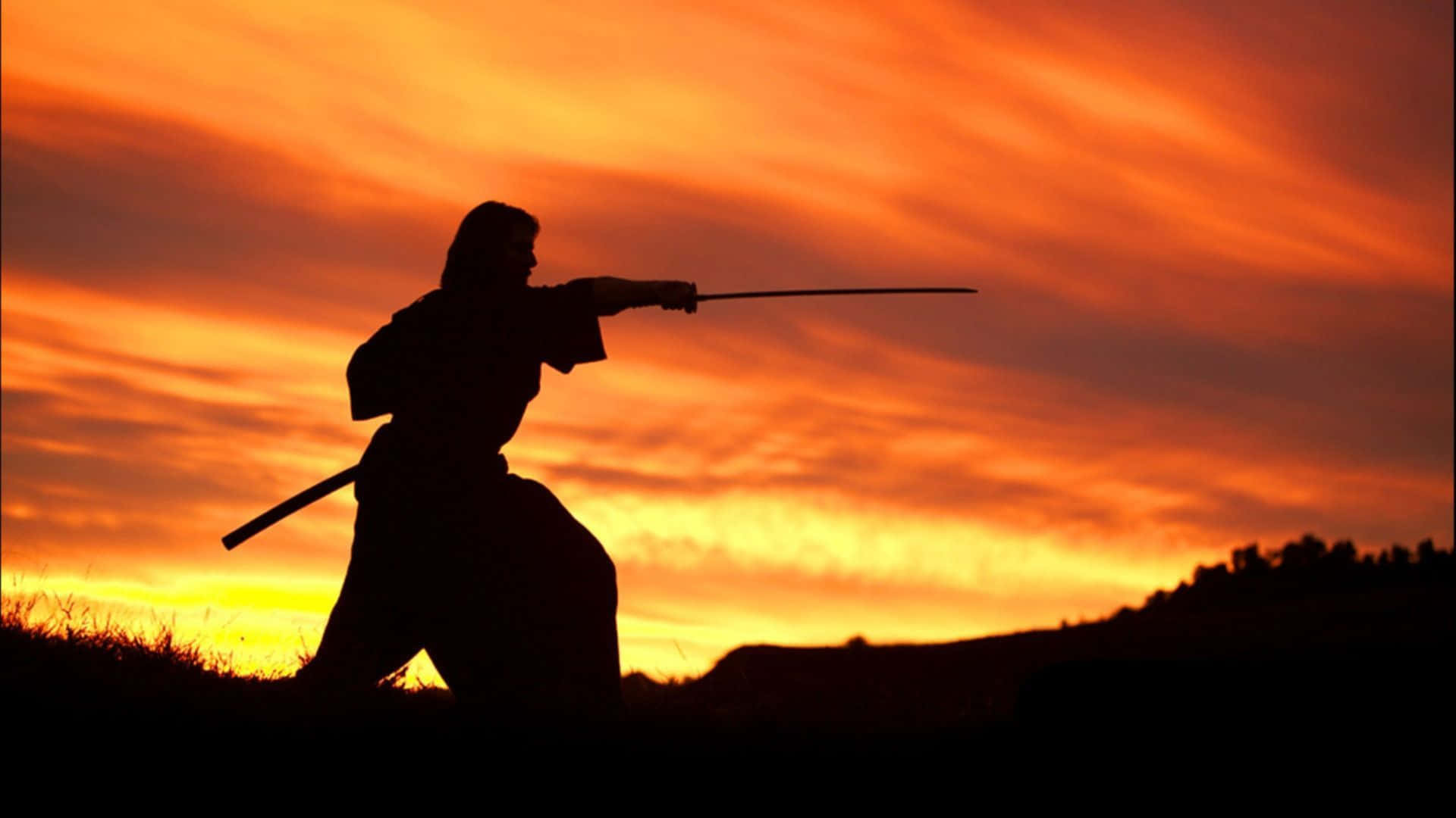 samurai movies, silhouette, samurai warrior, Full HD Desktop Wallpaper