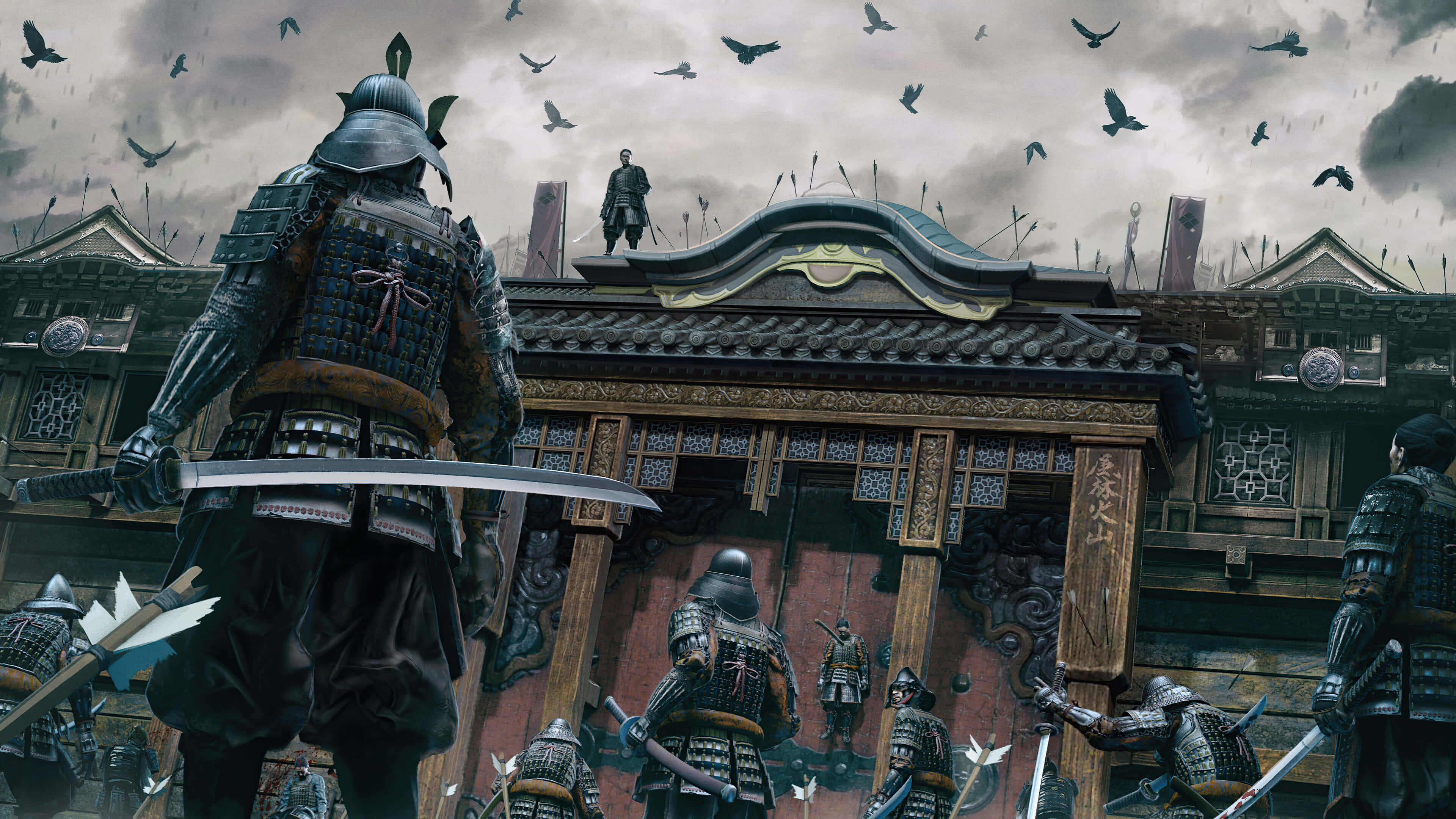Samurai Movies, 3840 x 2160, traditional Japanese gate, 4K Desktop Wallpaper