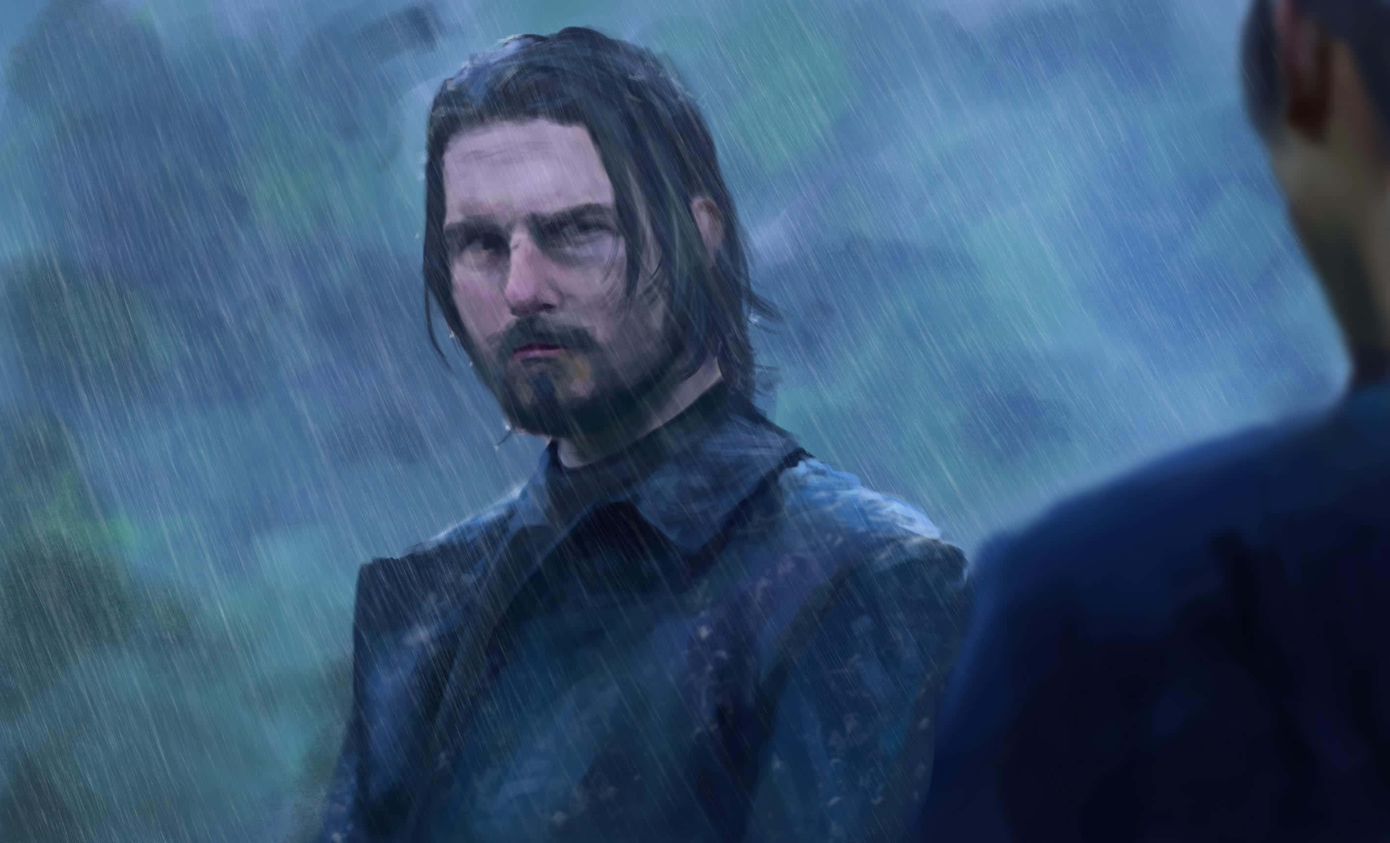 Samurai Movies, rain, forest, 2K Desktop Wallpaper