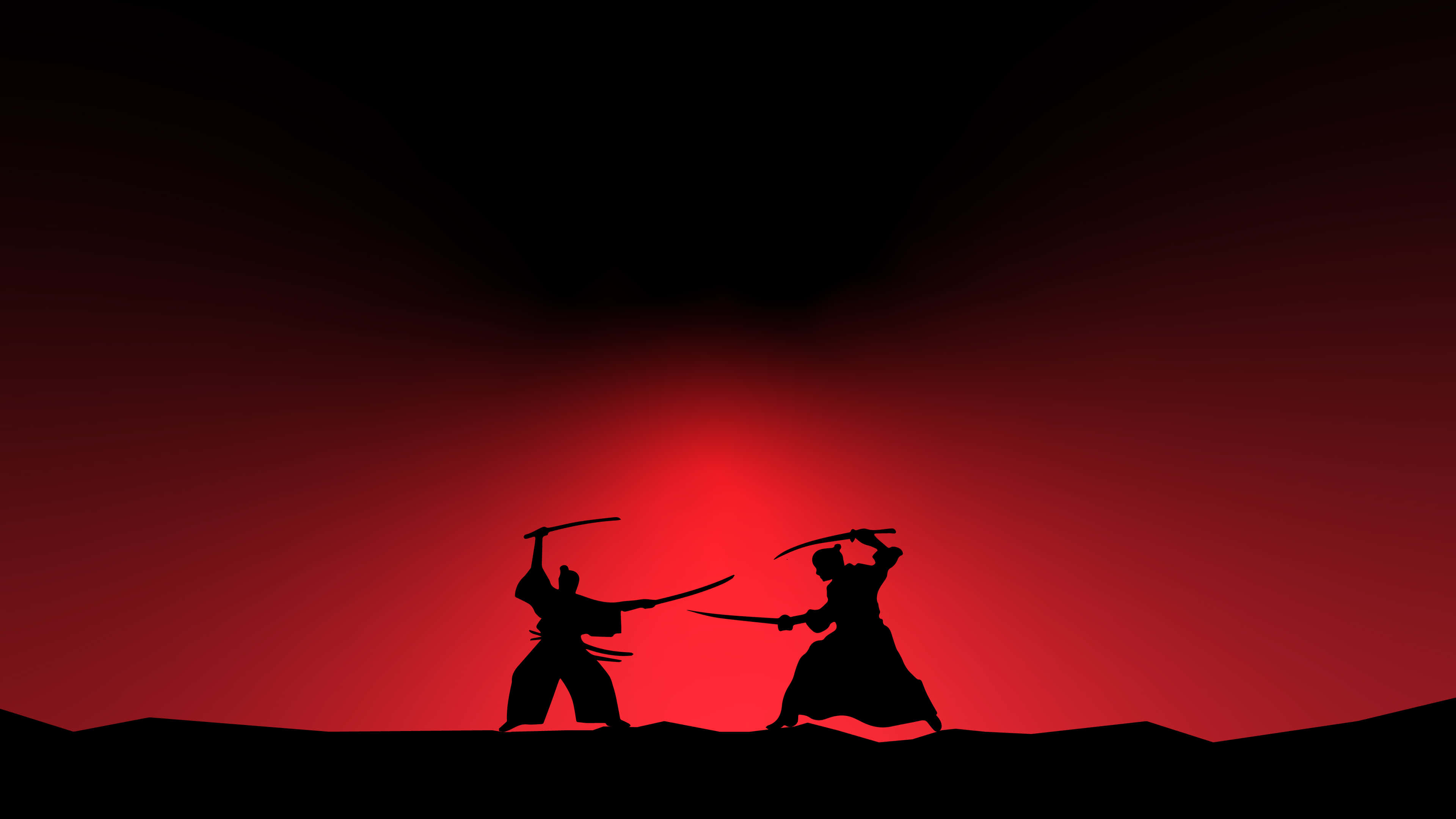 samurai movies, 3840 x 2160, red gradient sky, 4K Desktop Wallpaper