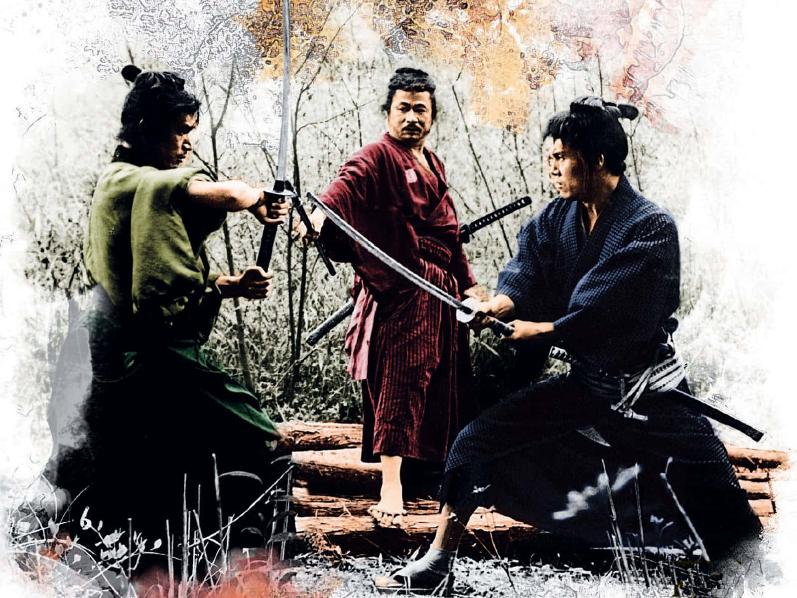 samurai movies, traditional robes, wooden bridge, HD Desktop Wallpaper