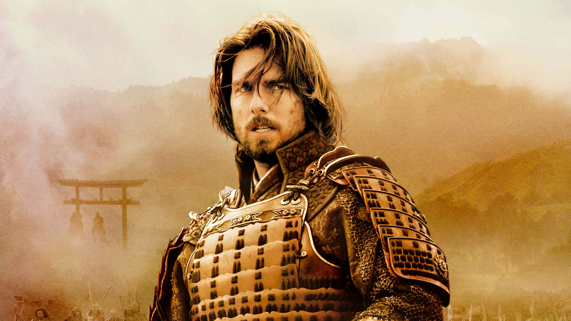 samurai warrior, detailed armor, hazy mountain backdrop, Full HD Desktop Wallpaper
