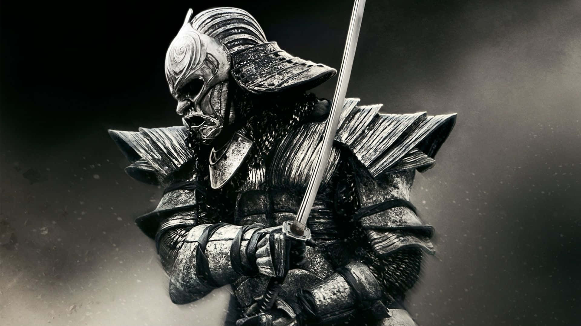 samurai warrior, dark armor, gleaming katana, Full HD Desktop Wallpaper