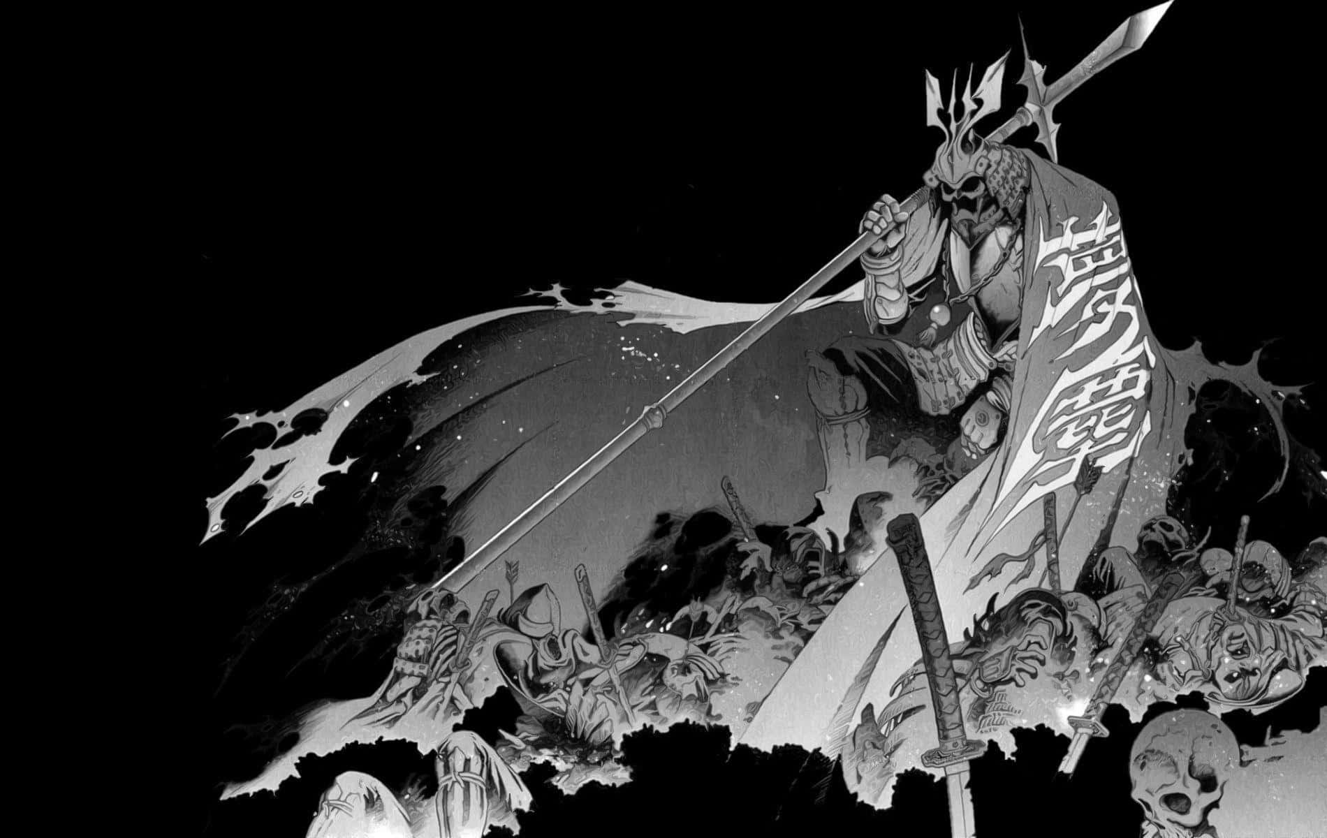 samurai warrior, spiked helmet, flowing cape, HD Desktop Wallpaper