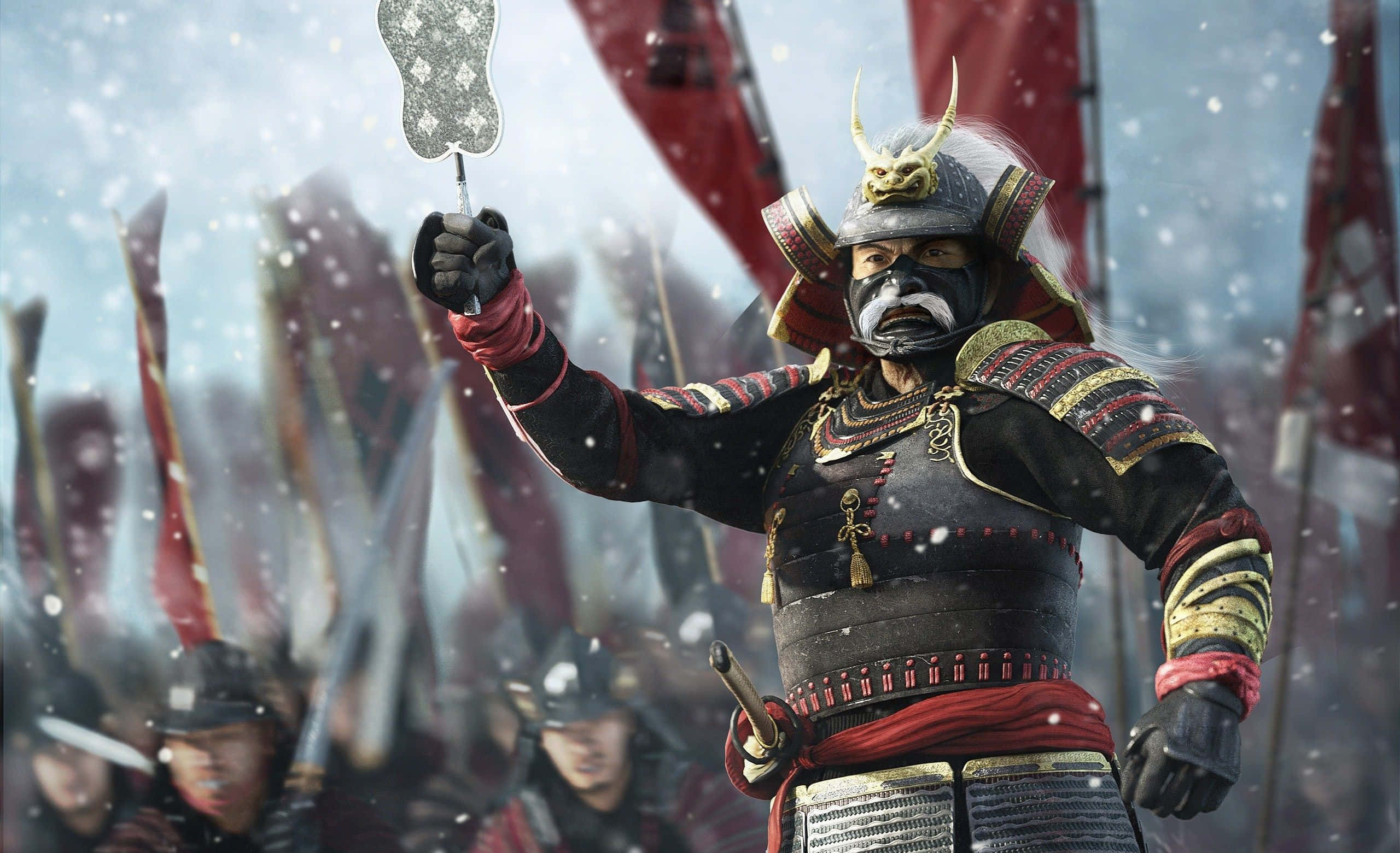 shogun, samurai warrior, traditional Japanese armor, 2K Desktop Wallpaper
