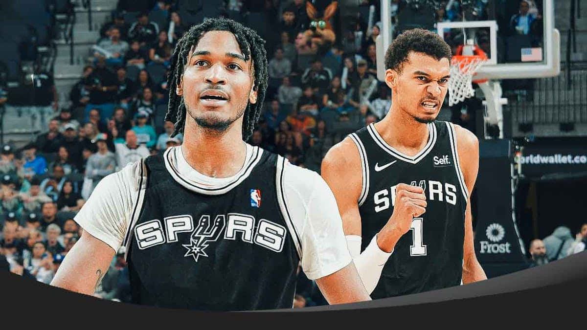 San Antonio Spurs, black jerseys, court, SD Desktop Wallpaper