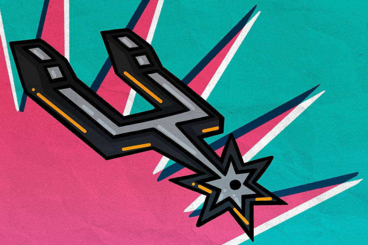 retro san antonio spurs logo, black and silver spur logo, orange accents, SD Desktop Wallpaper