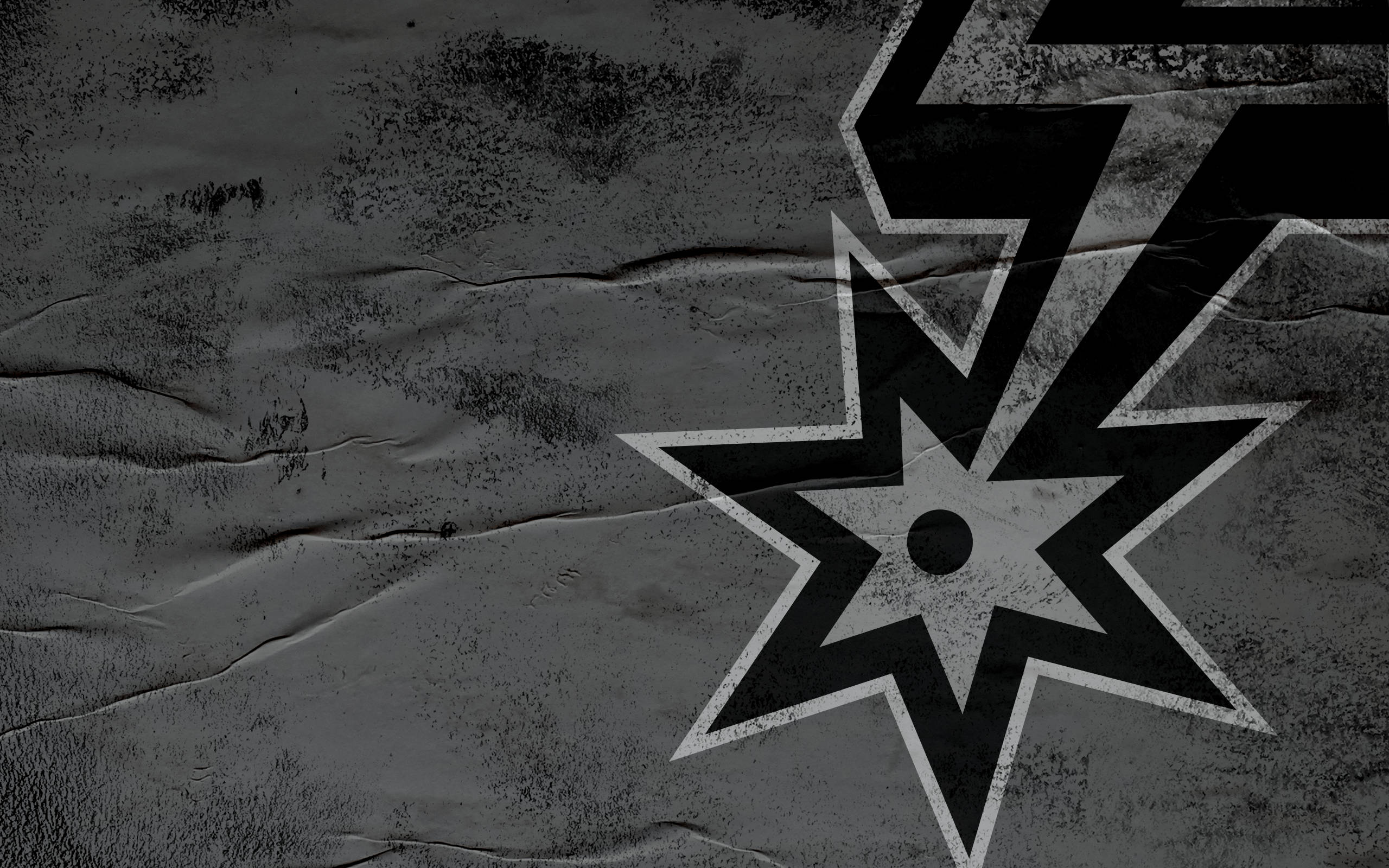 San Antonio Spurs, logo, black and white, 2K Desktop Wallpaper