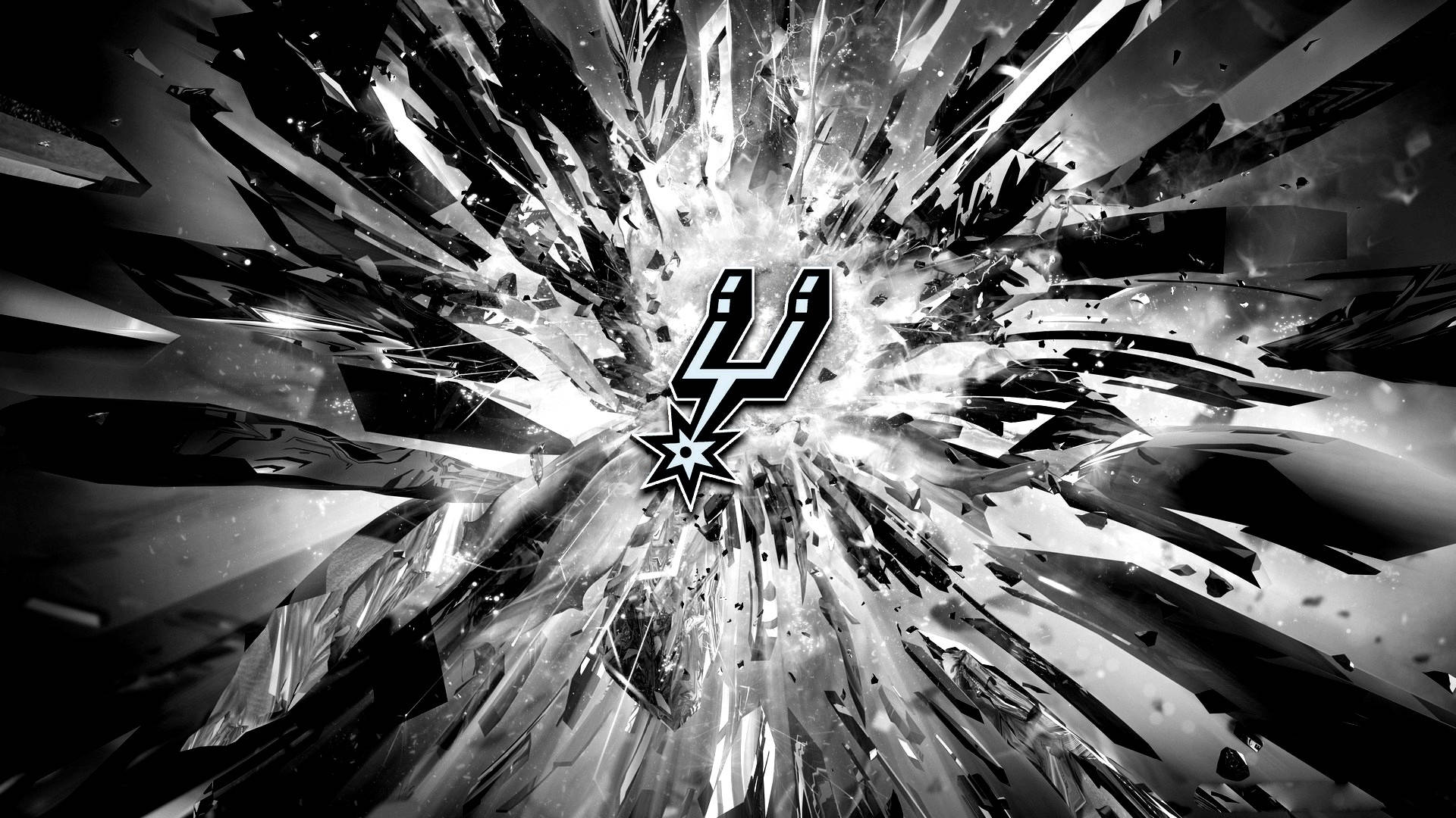 San Antonio Spurs, Spurs logo, black and white, Full HD Desktop Wallpaper