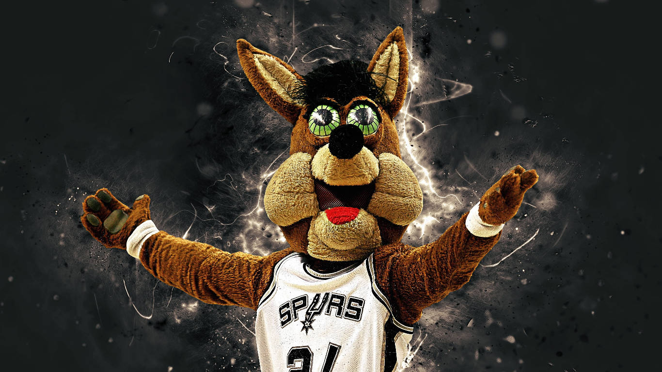 San Antonio Spurs, mascot Coyote, Spurs jersey, HD Desktop Wallpaper