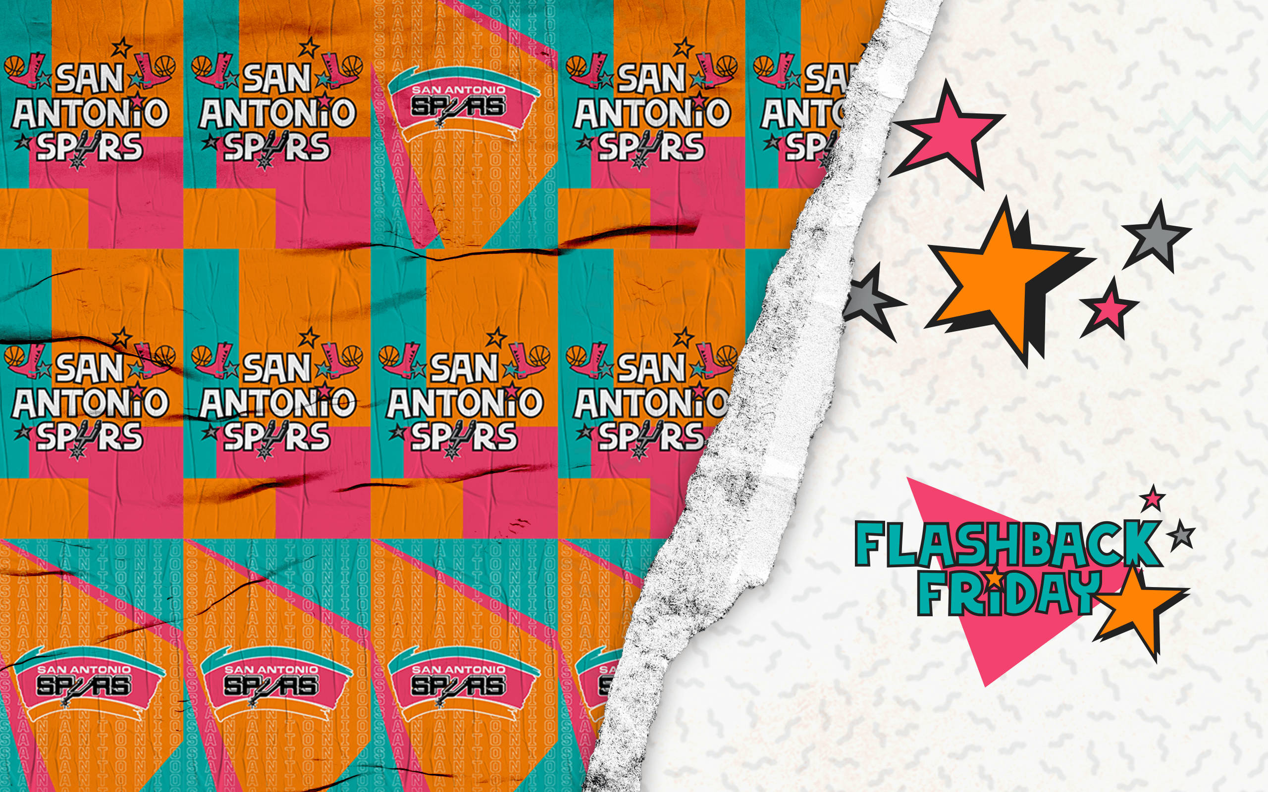 San Antonio Spurs, Flashback Friday, geometric patterns, 2K Desktop Wallpaper