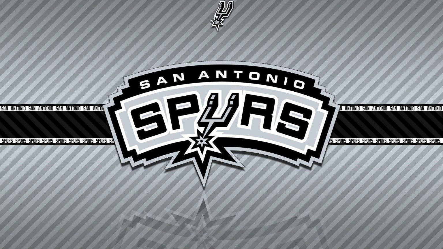 San Antonio Spurs, gray logo, gray diagonal striped background, HD Desktop Wallpaper