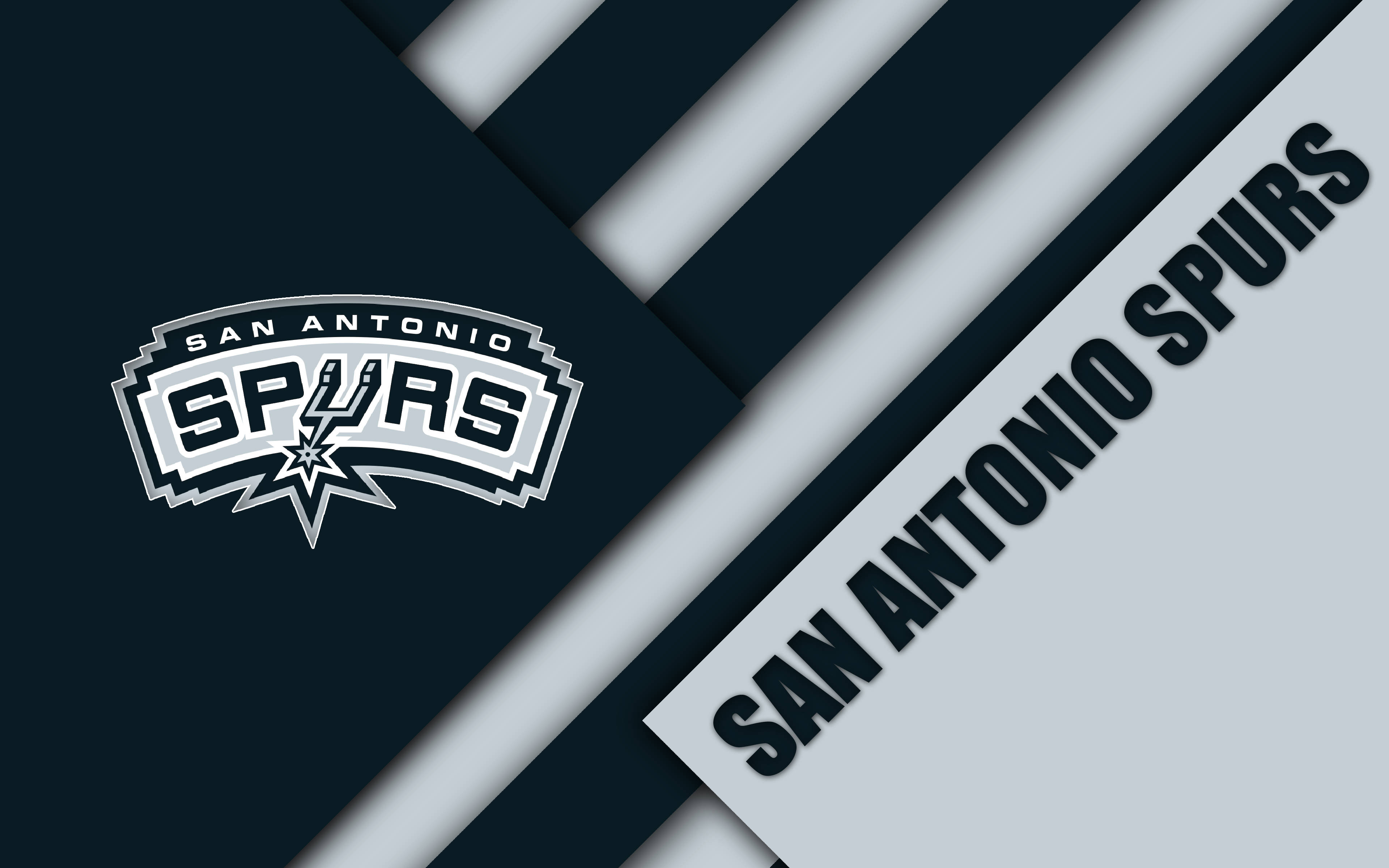 San Antonio Spurs, icon logo, white and black, 4K Desktop Wallpaper