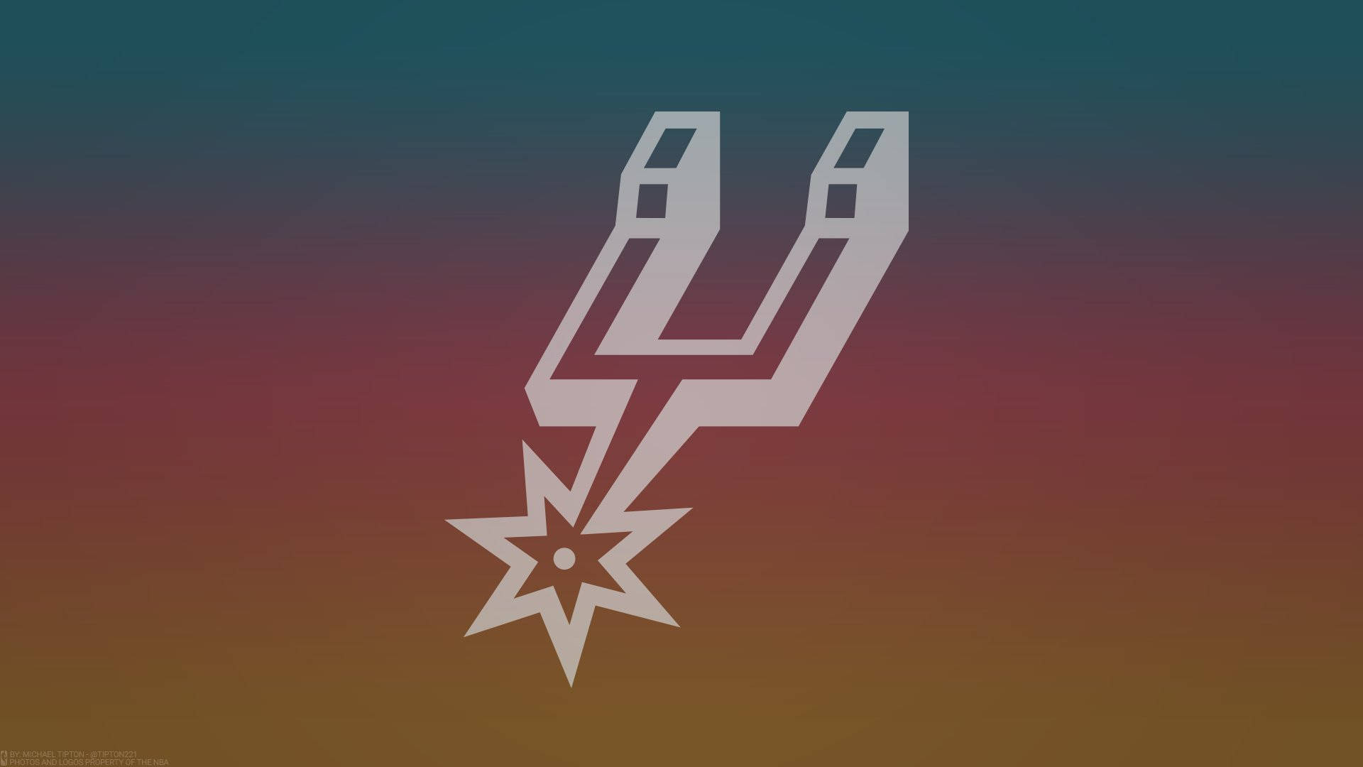 San Antonio Spurs, white San Antonio Spurs logo, gradient sunset sky, Full HD Desktop Wallpaper