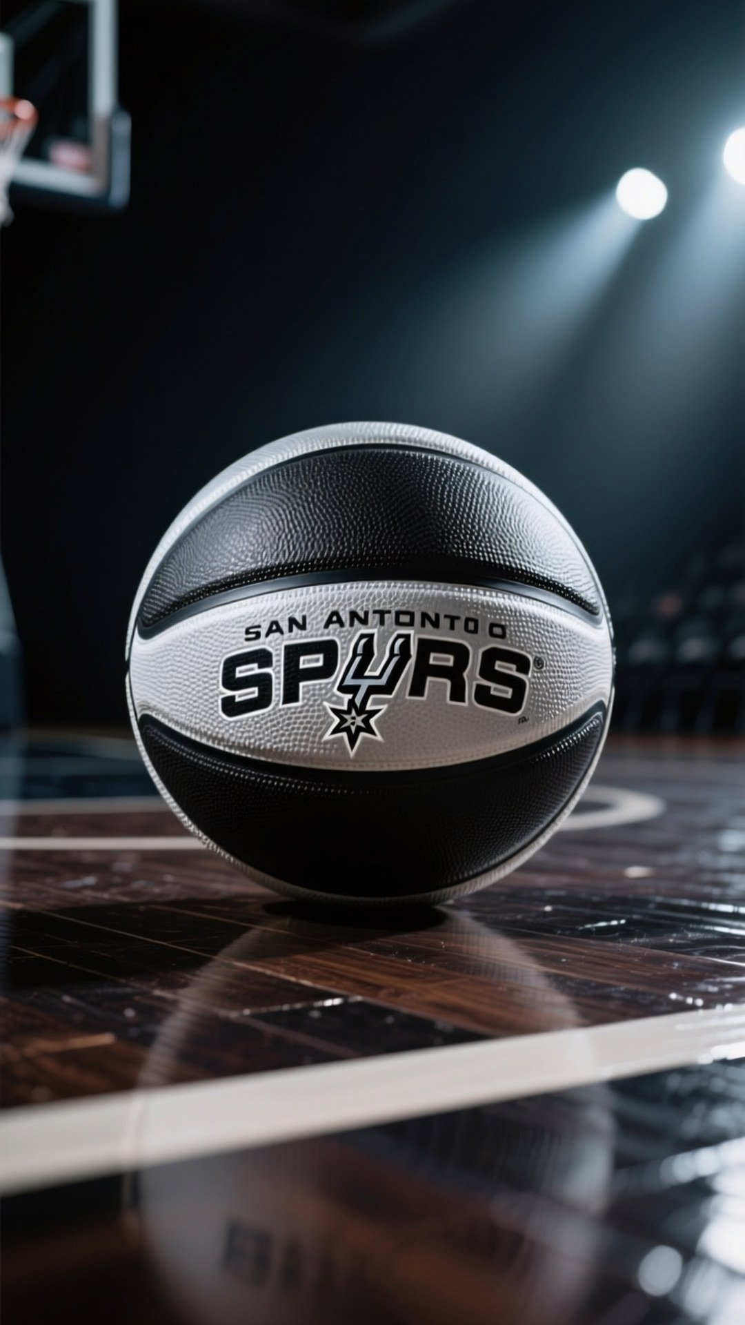 San Antonio Spurs, basketball, polished wooden court, Full HD Phone Wallpaper