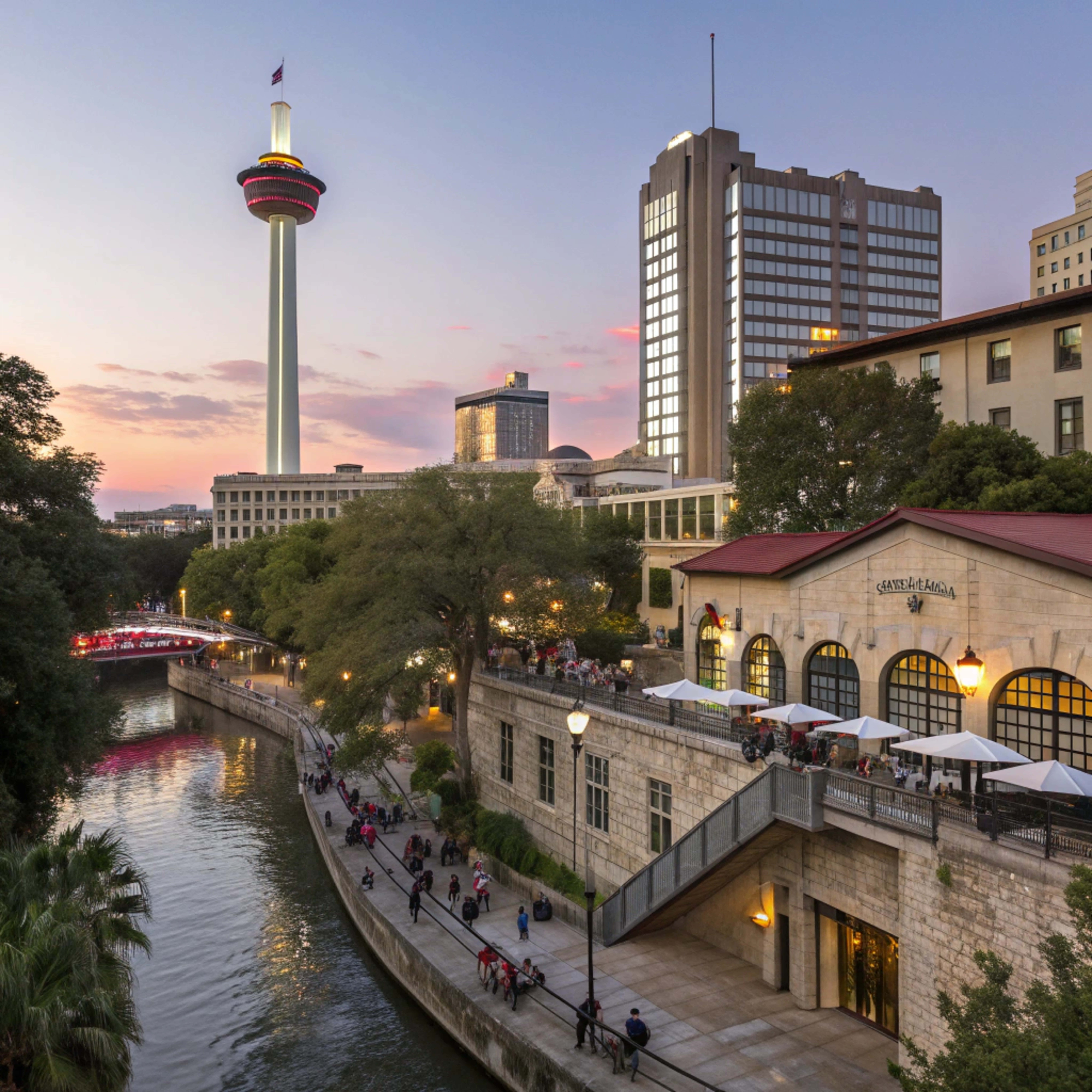 San Antonio, skyline, dusk, 8K Desktop Wallpaper
