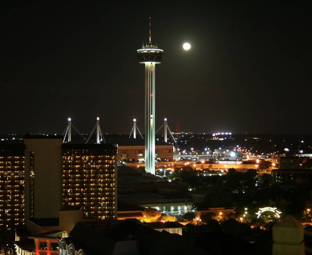 San Antonio Moon, observation tower, full moon, SD Desktop Wallpaper