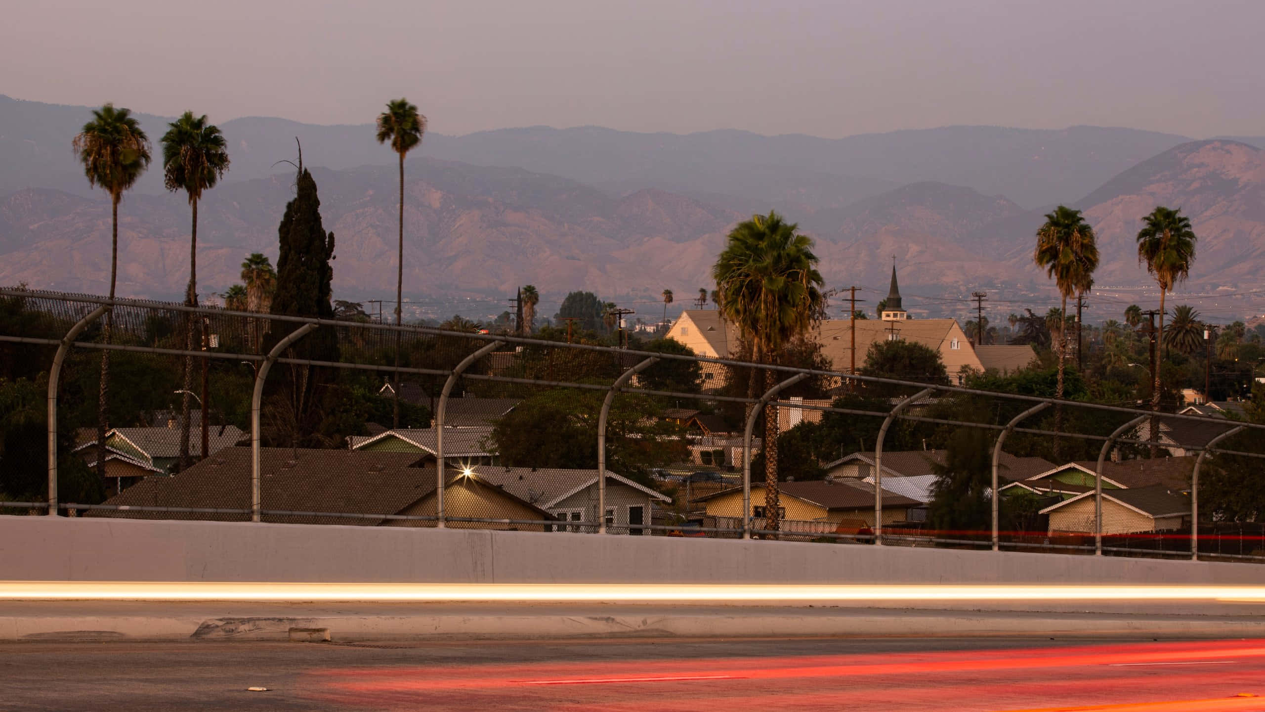 San Bernardino, twilight, highway, 2K Desktop Wallpaper