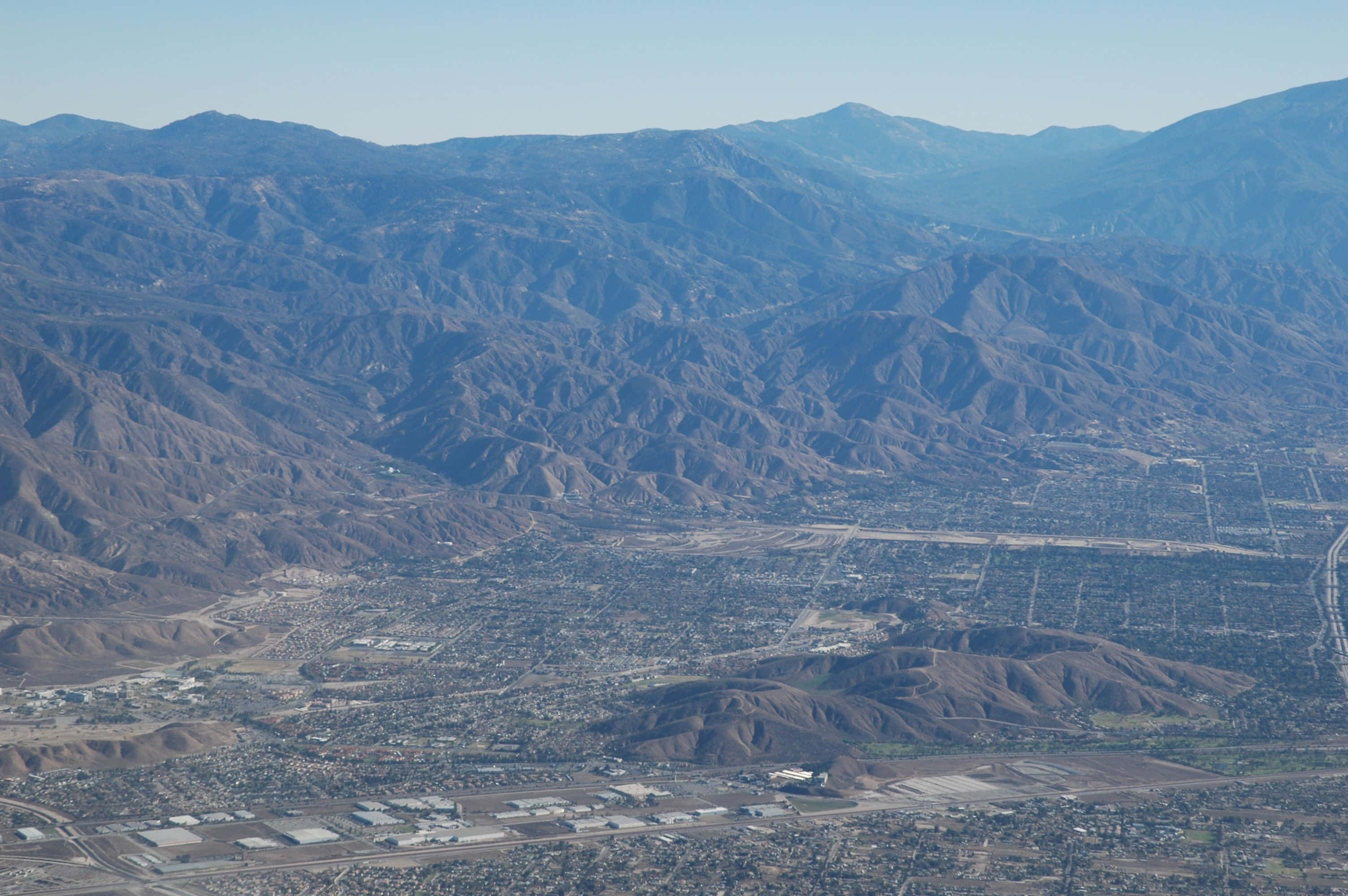 San Bernardino, mountain landscape, aerial view, 2K Desktop Wallpaper