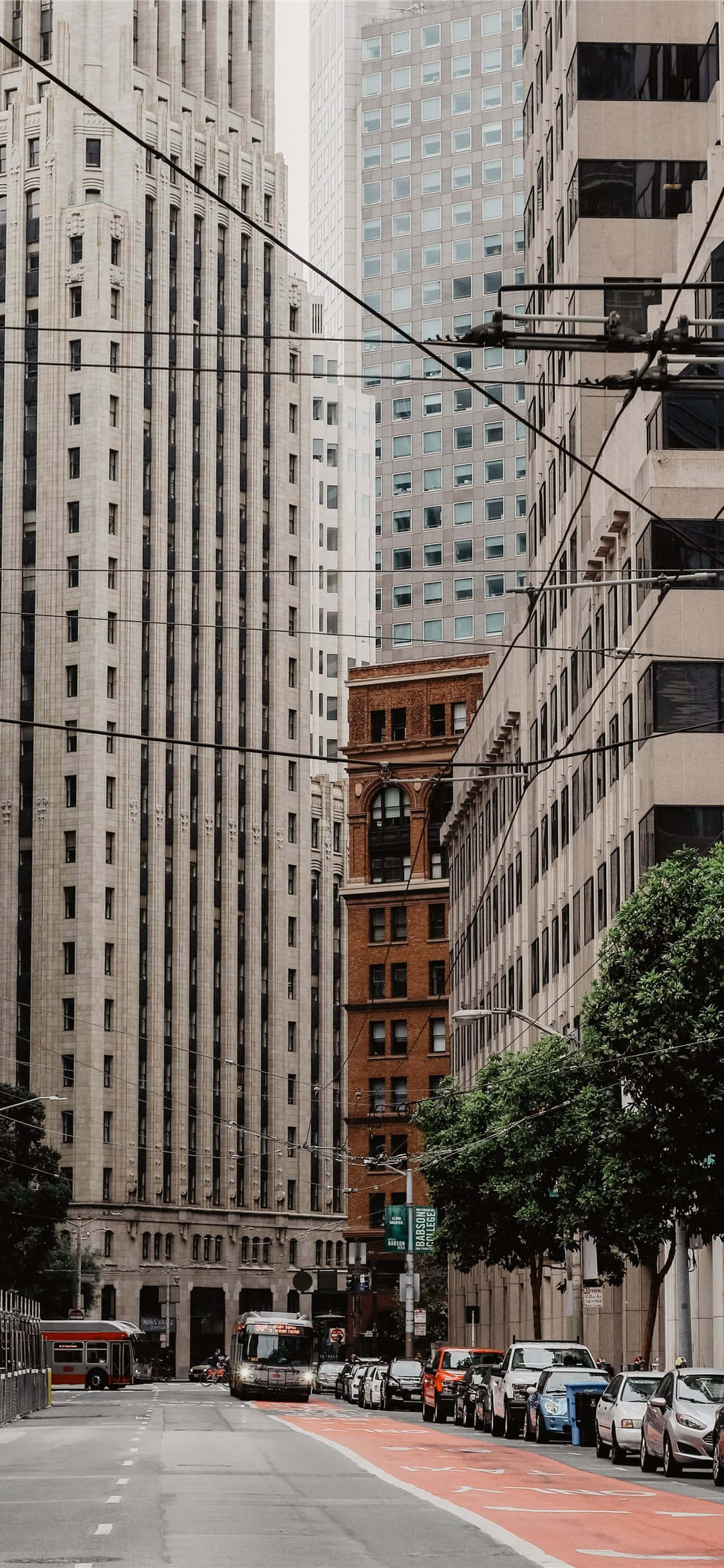 San Bernardino, urban canyon, towering skyscrapers, Full HD Phone Wallpaper