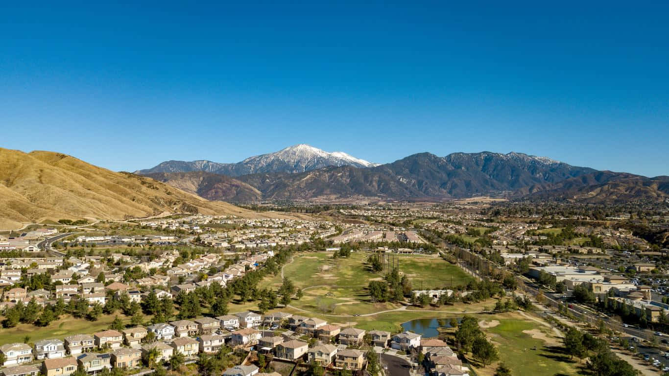 San Bernardino Mountains, golden hills, snow-capped mountains, HD Desktop Wallpaper
