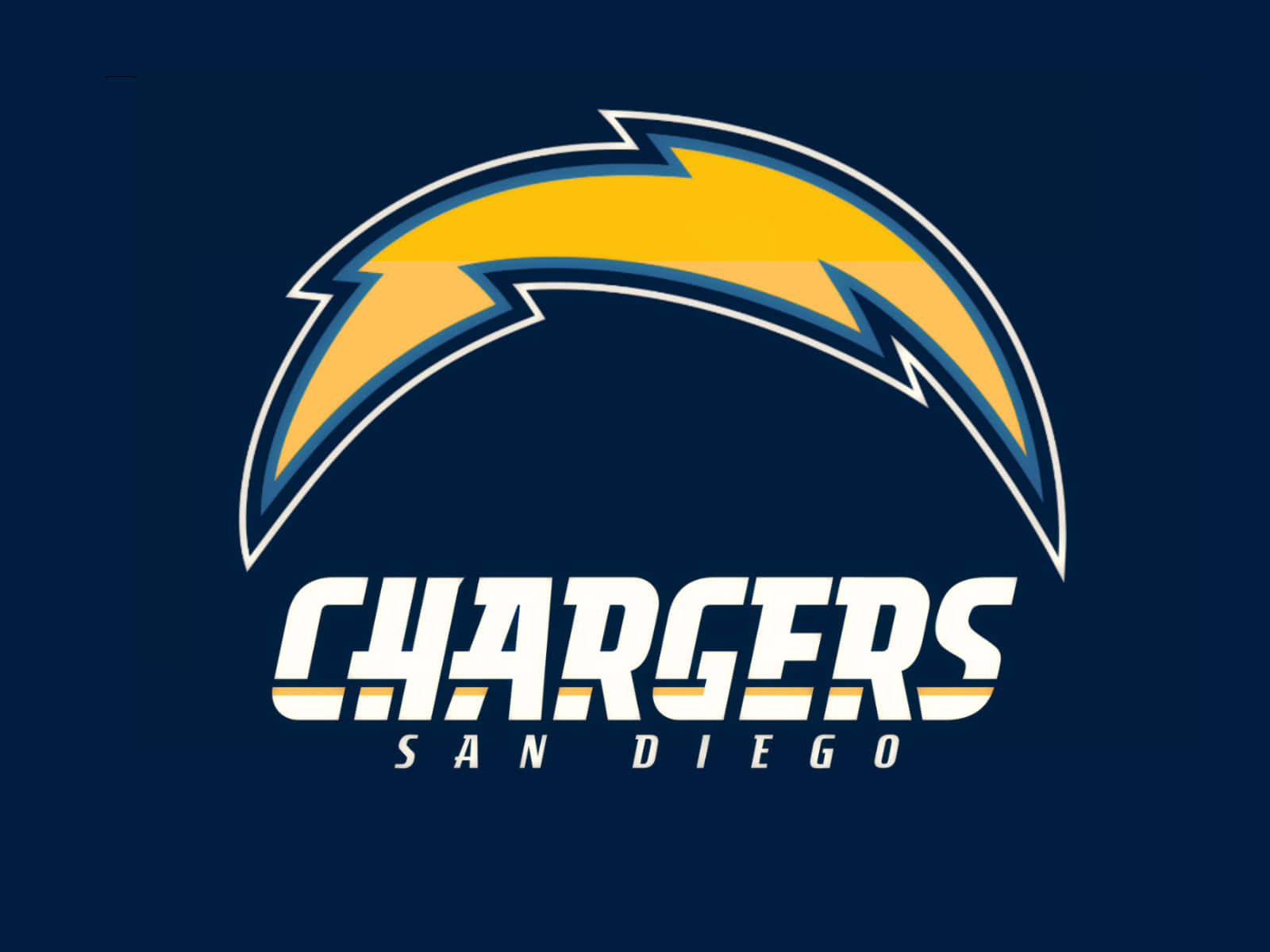 San Diego Chargers, yellow lightning bolt logo, white outline, HD Desktop Wallpaper