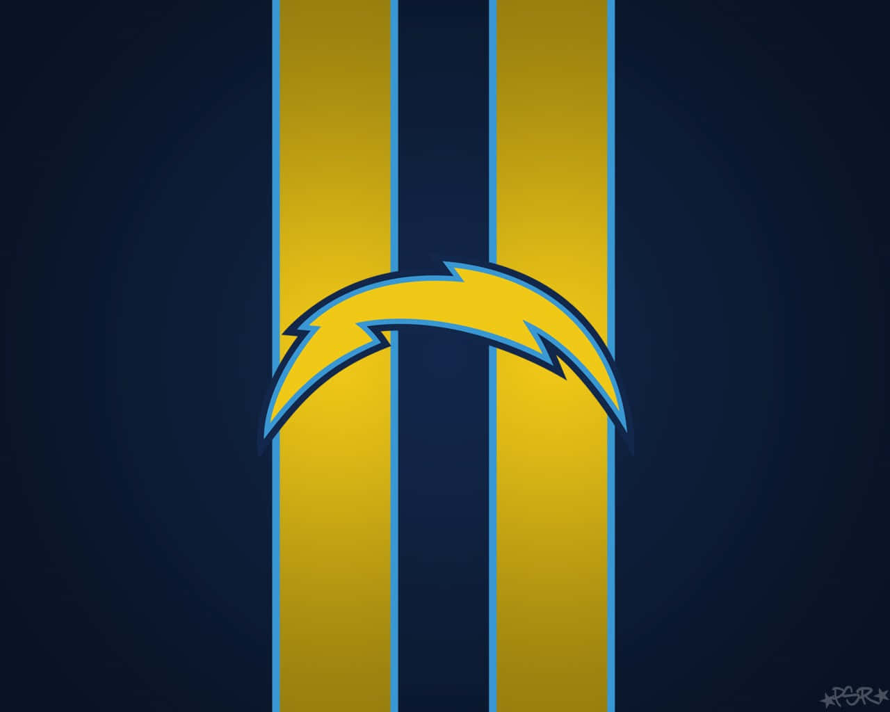 San Diego Chargers, yellow lightning bolt logo, yellow and blue stripes, HD Desktop Wallpaper